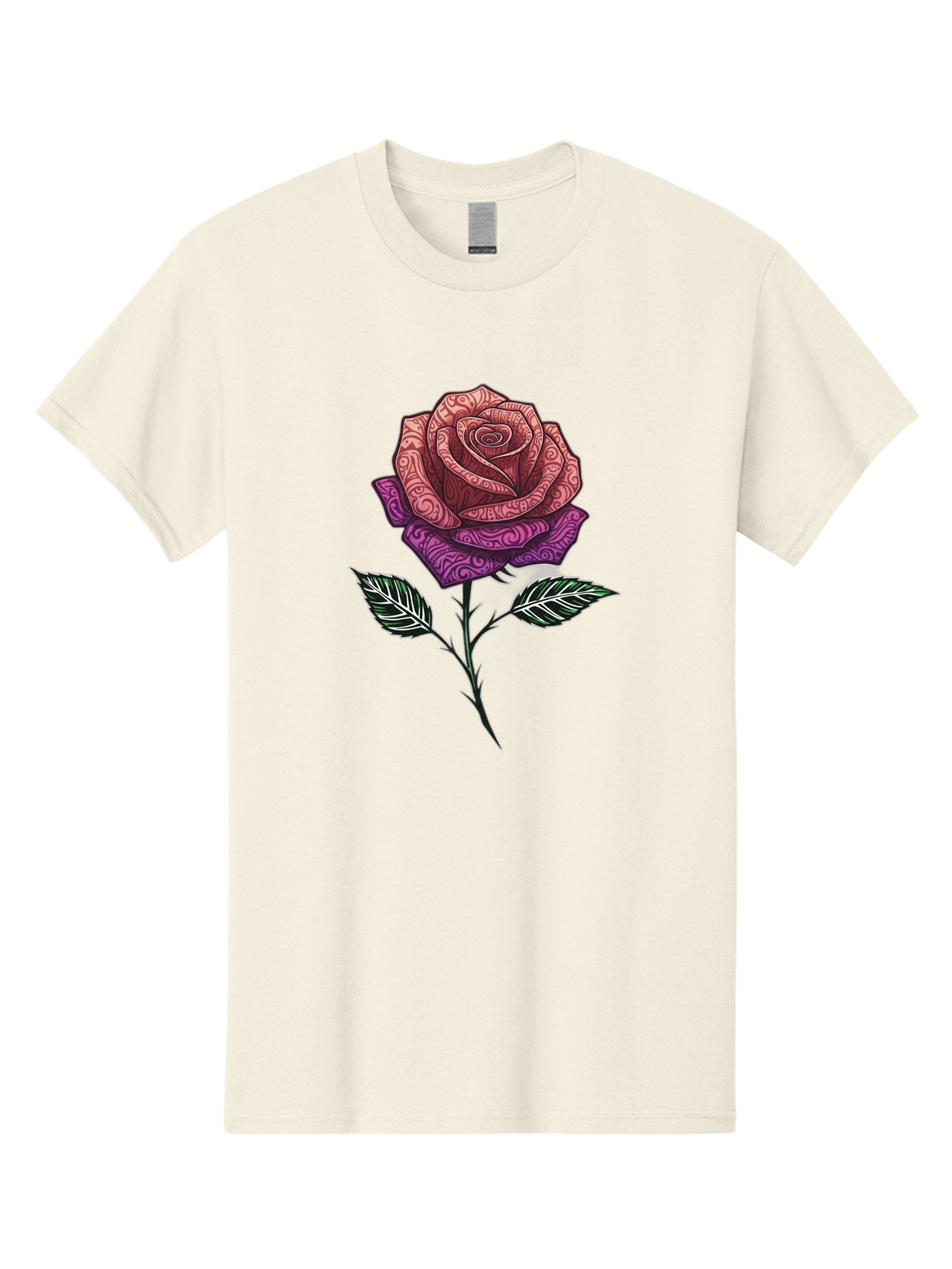 Tattoo-Rose Men'S Graphic Tee, 100% Cotton, Comfortable Casual Summer Wear, Machine Washable, Henna Art Rose, Beautiful Flower, Intricate Designs, Floral Pattern, Decorative Rose, Tattoo Style Bae301