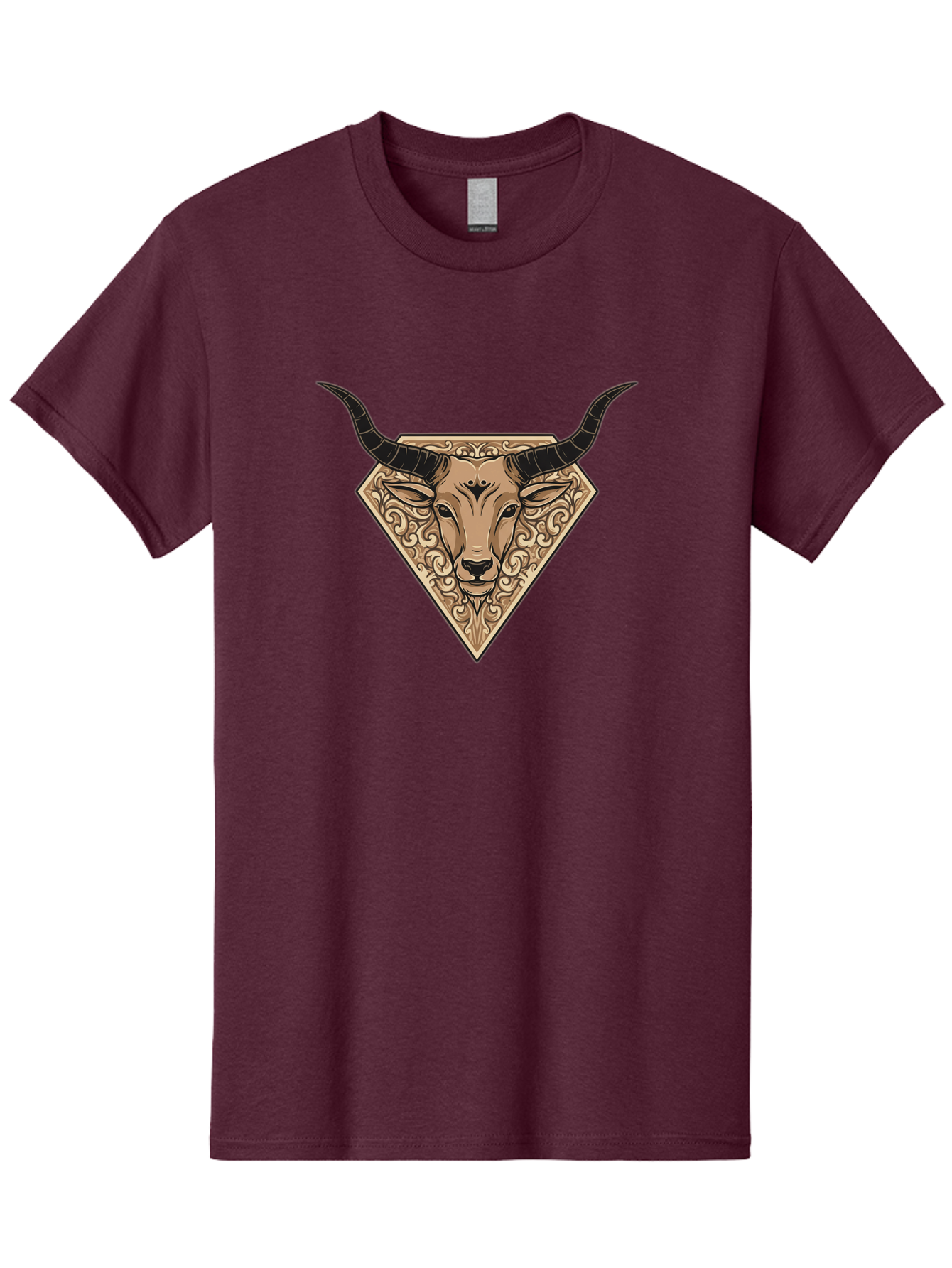Taurus-Zodiac Men'S Graphic Tee, 100% Cotton, Comfortable Casual Summer Wear, Machine Washable, Taurus Bull, Zodiac Sign, Astrology Symbol, Bull Head, Ornate Design, Vintage Illustration, Esoteric Art, Horoscope Icon Bae305
