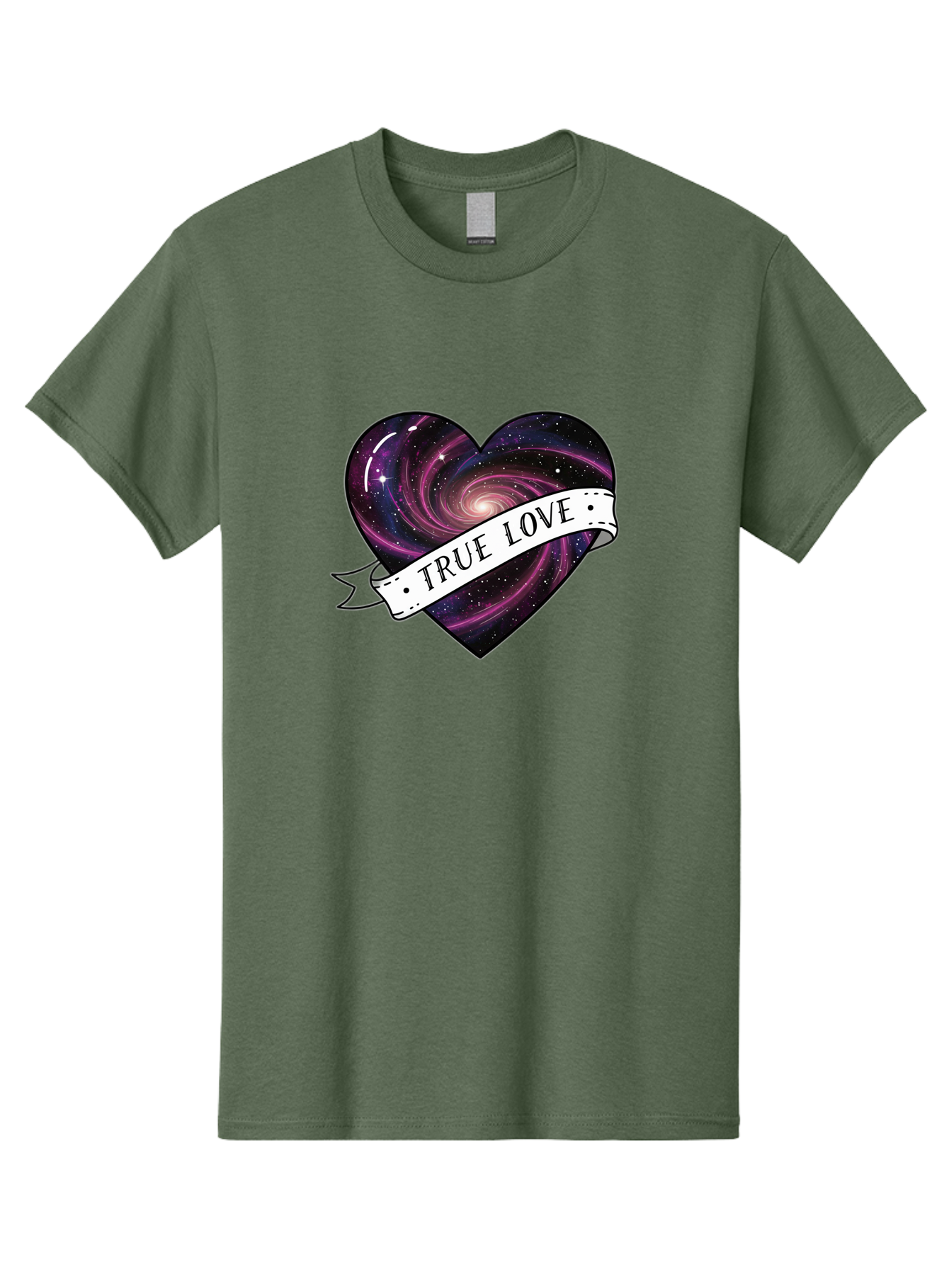 True-Love-7 Men'S Graphic Tee, 100% Cotton, Comfortable Casual Summer Wear, Machine Washable, Galaxy Heart, Cosmic Love, Purple Galaxy, Heart Shape, Stars And Planets, Romantic Symbol, True Love, Space-Inspired Art, Celestial Design, Bae316