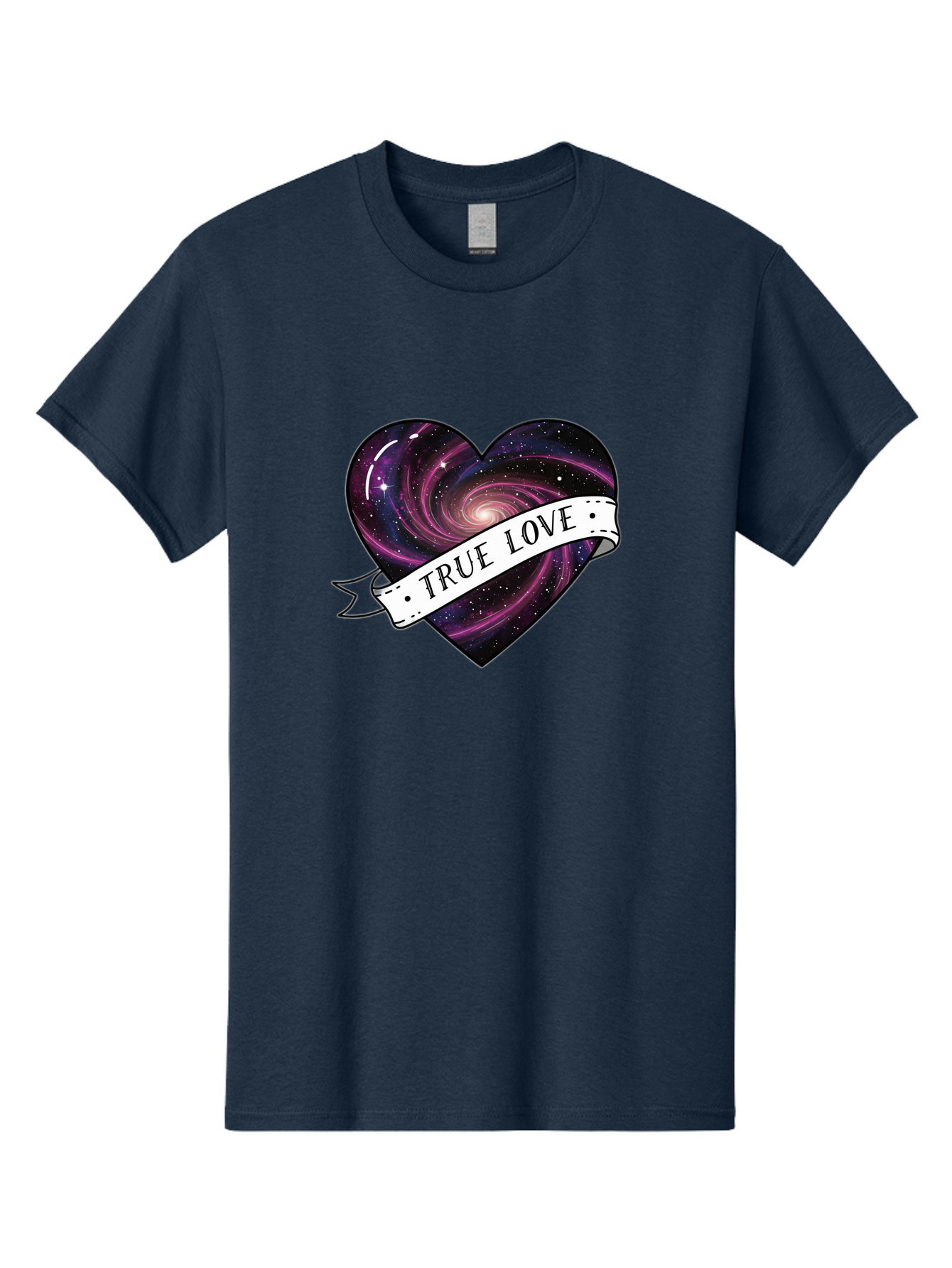 True-Love-7 Men'S Graphic Tee, 100% Cotton, Comfortable Casual Summer Wear, Machine Washable, Galaxy Heart, Cosmic Love, Purple Galaxy, Heart Shape, Stars And Planets, Romantic Symbol, True Love, Space-Inspired Art, Celestial Design, Bae316