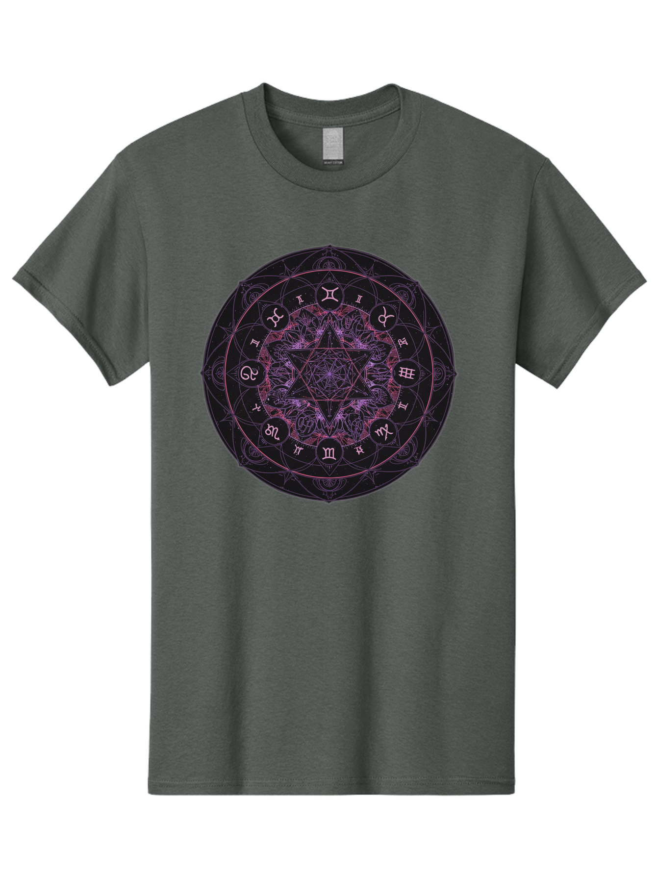 Zodiac-Mandala-1 Men'S Graphic Tee, 100% Cotton, Comfortable Casual Summer Wear, Machine Washable, Kabbalah Symbols, Zodiac Signs, Mystic Mandala, Sacred Geometry, Spiritual Art, Magical Symbols, Esoteric Wheel, Mystical Astrology Bae338
