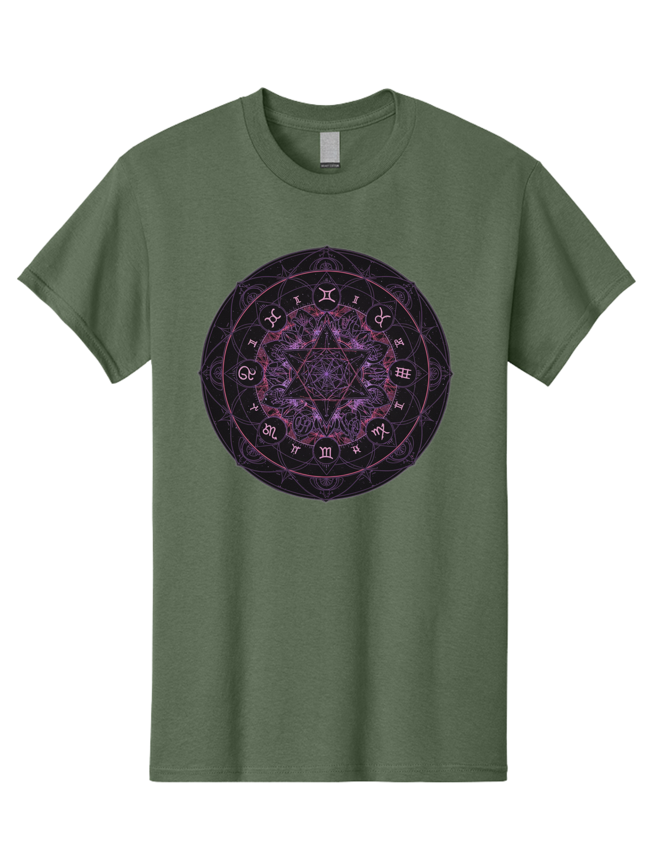 Zodiac-Mandala-1 Men'S Graphic Tee, 100% Cotton, Comfortable Casual Summer Wear, Machine Washable, Kabbalah Symbols, Zodiac Signs, Mystic Mandala, Sacred Geometry, Spiritual Art, Magical Symbols, Esoteric Wheel, Mystical Astrology Bae338