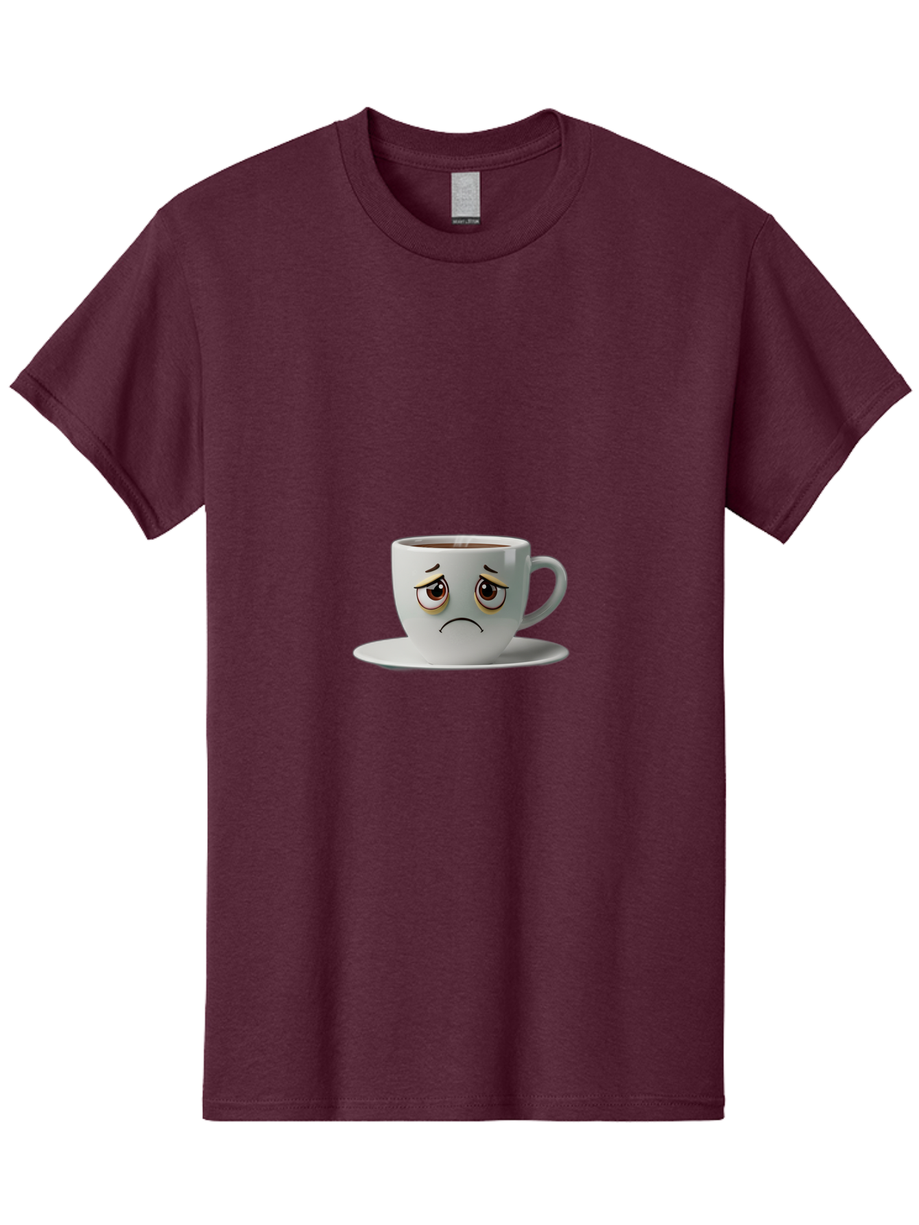 Angry-Coffee-Cup-1 Men'S Graphic Tee, 100% Cotton, Comfortable Casual Summer Wear, Machine Washable, Angry Face On Coffee Cup, Frowning Coffee Mug, Upset Coffee, Displeased Facial Expression, Sad Coffee Cup, Grumpy Coffee Bae350