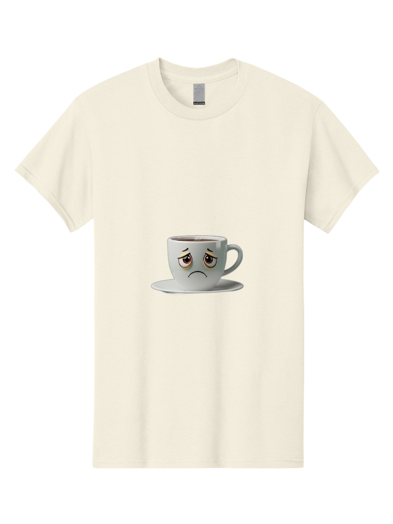Angry-Coffee-Cup-1 Men'S Graphic Tee, 100% Cotton, Comfortable Casual Summer Wear, Machine Washable, Angry Face On Coffee Cup, Frowning Coffee Mug, Upset Coffee, Displeased Facial Expression, Sad Coffee Cup, Grumpy Coffee Bae350