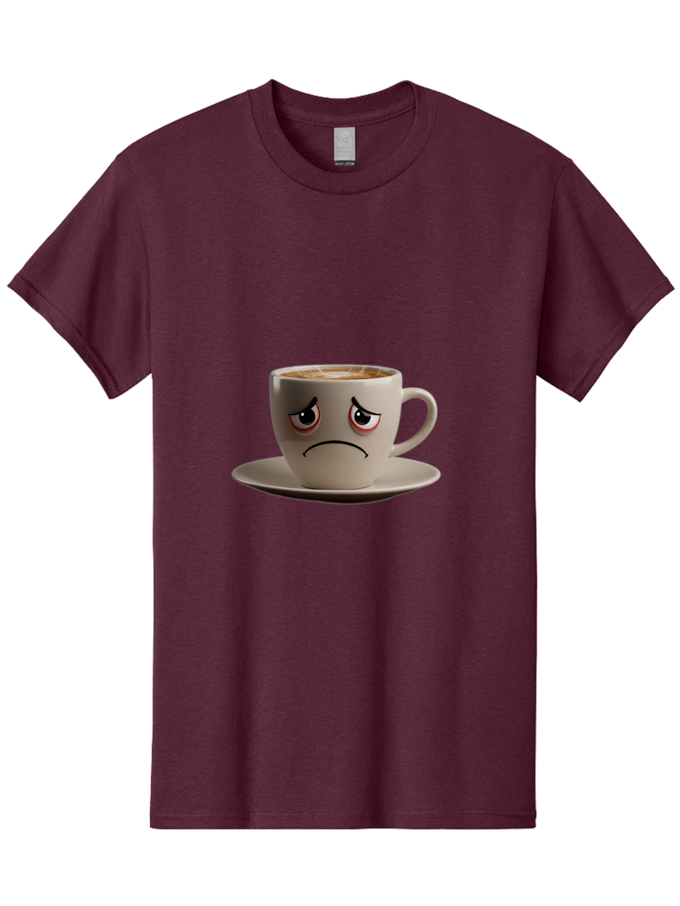 Angry-Coffee-Cup-3 Men'S Graphic Tee, 100% Cotton, Comfortable Casual Summer Wear, Machine Washable, Coffee Cup With Angry Face, Latte Art, Frowning Coffee, Displeased Beverage, Humorous Coffee Design, Emotive Coffee Cup, Coffee With Attitude, Bae352