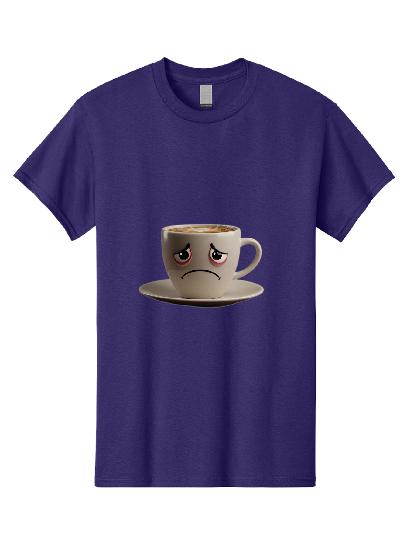 Angry-Coffee-Cup-3 Men'S Graphic Tee, 100% Cotton, Comfortable Casual Summer Wear, Machine Washable, Coffee Cup With Angry Face, Latte Art, Frowning Coffee, Displeased Beverage, Humorous Coffee Design, Emotive Coffee Cup, Coffee With Attitude, Bae352