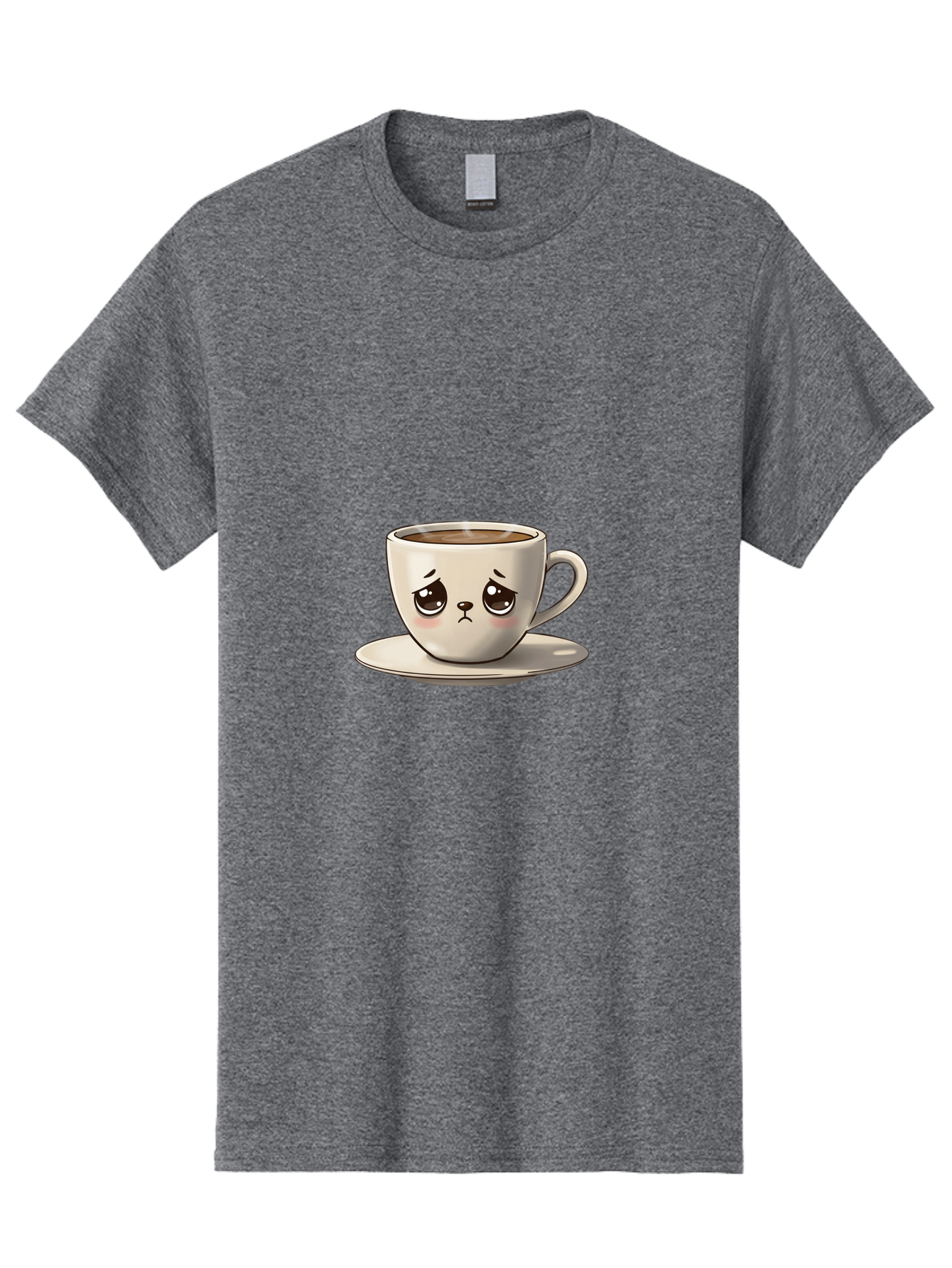 Angry-Coffee-Cup Men'S Graphic Tee, 100% Cotton, Comfortable Casual Summer Wear, Machine Washable, Angry Coffee Cup, Cartoon Character, Coffee Break, Morning Routine, Cafe Culture, Beverage, Caffeine, Humor, Kawaii Bae353
