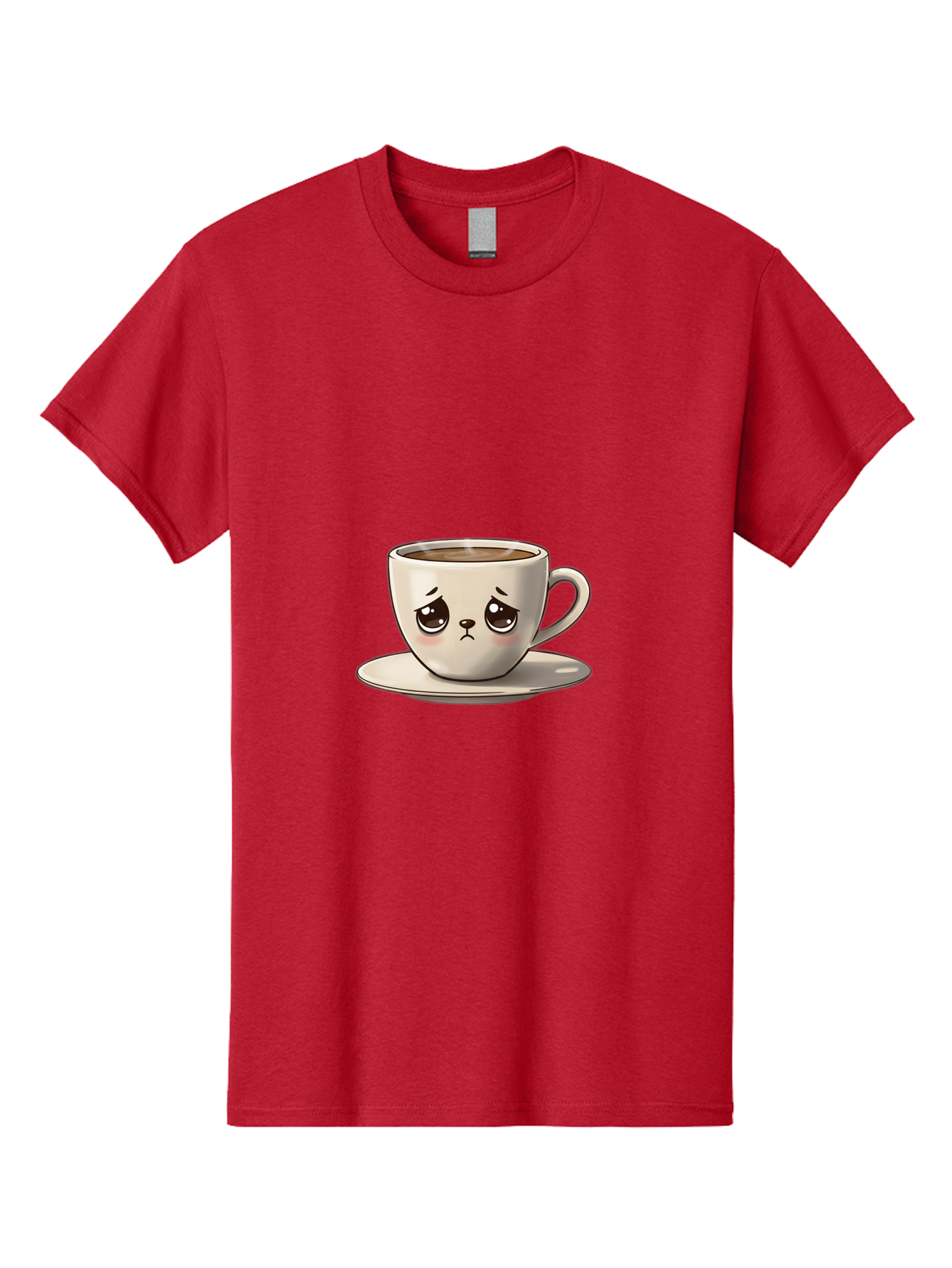 Angry-Coffee-Cup Men'S Graphic Tee, 100% Cotton, Comfortable Casual Summer Wear, Machine Washable, Angry Coffee Cup, Cartoon Character, Coffee Break, Morning Routine, Cafe Culture, Beverage, Caffeine, Humor, Kawaii Bae353
