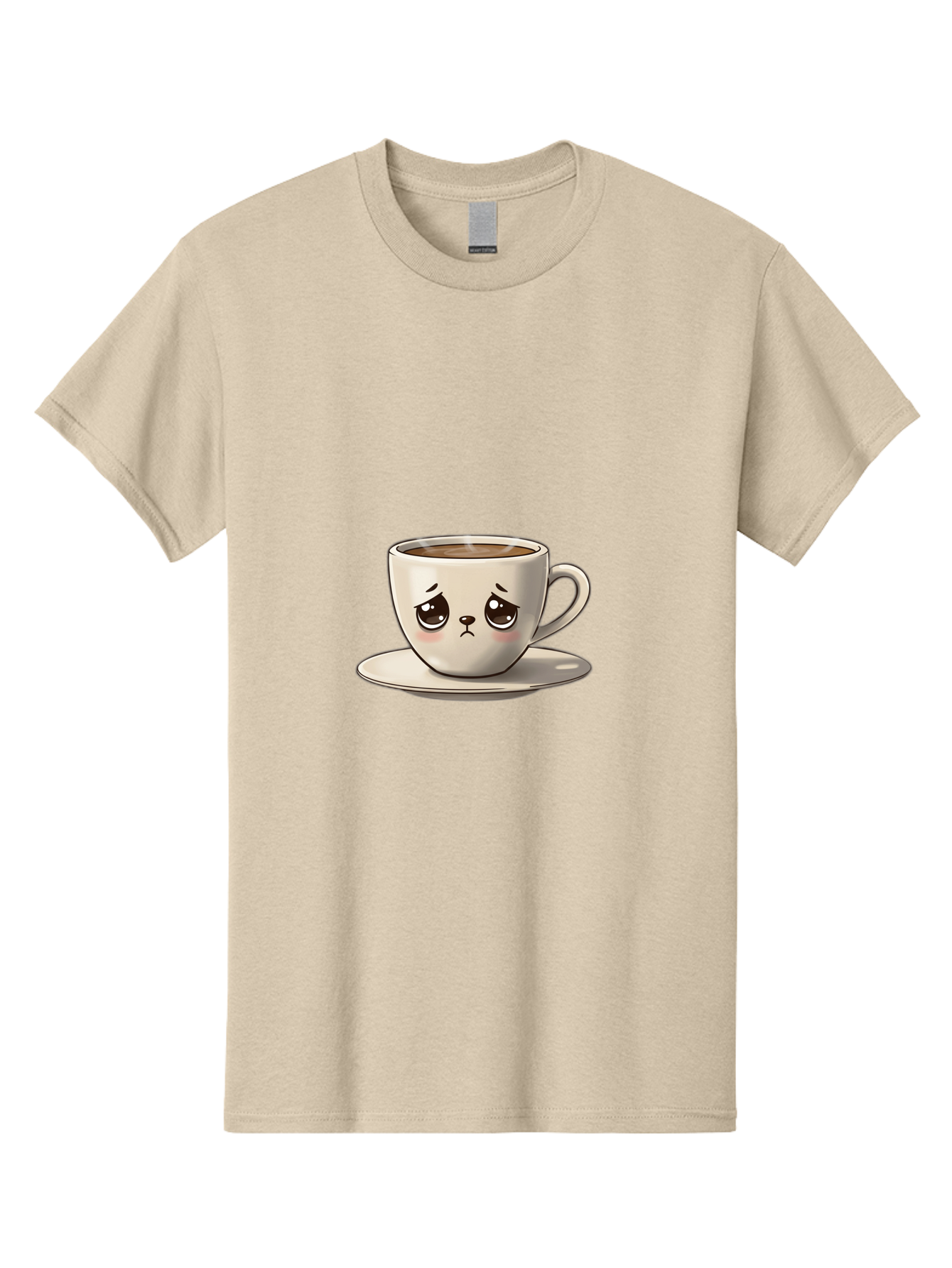 Angry-Coffee-Cup Men'S Graphic Tee, 100% Cotton, Comfortable Casual Summer Wear, Machine Washable, Angry Coffee Cup, Cartoon Character, Coffee Break, Morning Routine, Cafe Culture, Beverage, Caffeine, Humor, Kawaii Bae353
