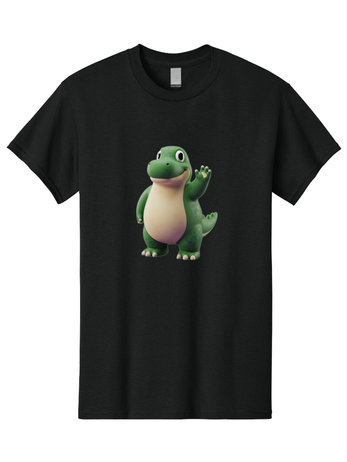 Arlo Men'S Graphic Tee, 100% Cotton, Comfortable Casual Summer Wear, Machine Washable, Cartoon Alligator, Friendly Alligator, Green Alligator, Waving Alligator, Cute Reptile, Animated Character, Smiling Creature, Children'S Character, Bae356