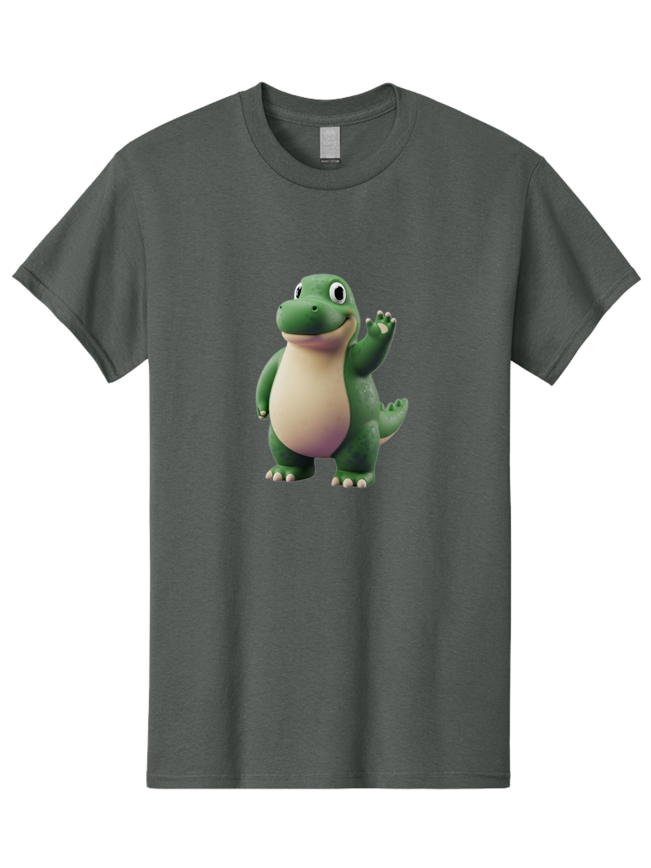 Arlo Men'S Graphic Tee, 100% Cotton, Comfortable Casual Summer Wear, Machine Washable, Cartoon Alligator, Friendly Alligator, Green Alligator, Waving Alligator, Cute Reptile, Animated Character, Smiling Creature, Children'S Character, Bae356