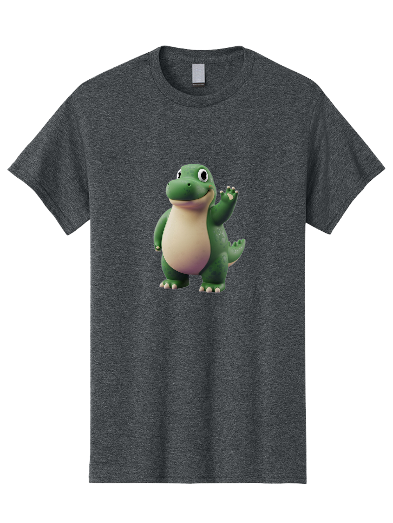Arlo Men'S Graphic Tee, 100% Cotton, Comfortable Casual Summer Wear, Machine Washable, Cartoon Alligator, Friendly Alligator, Green Alligator, Waving Alligator, Cute Reptile, Animated Character, Smiling Creature, Children'S Character, Bae356