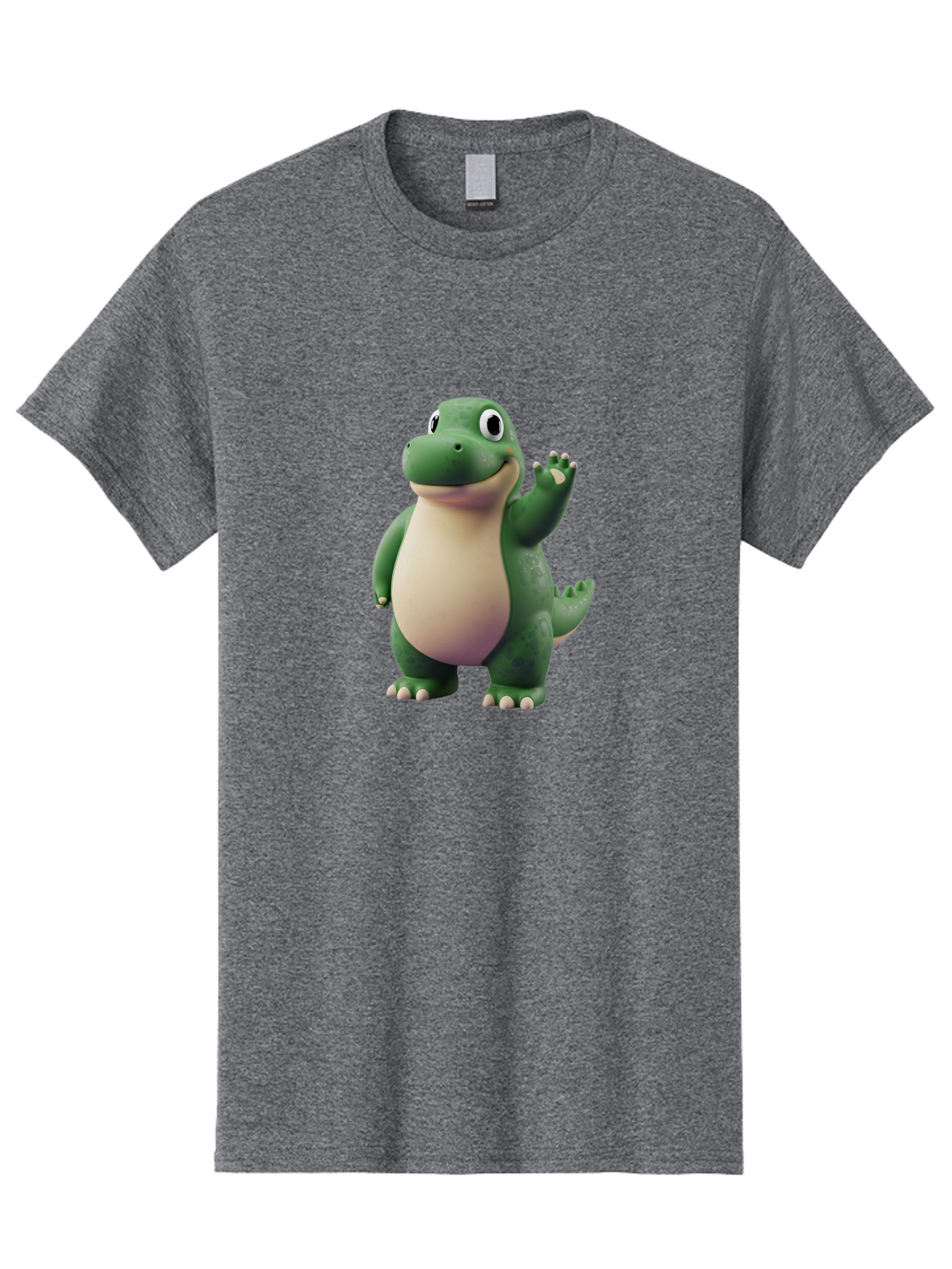 Arlo Men'S Graphic Tee, 100% Cotton, Comfortable Casual Summer Wear, Machine Washable, Cartoon Alligator, Friendly Alligator, Green Alligator, Waving Alligator, Cute Reptile, Animated Character, Smiling Creature, Children'S Character, Bae356