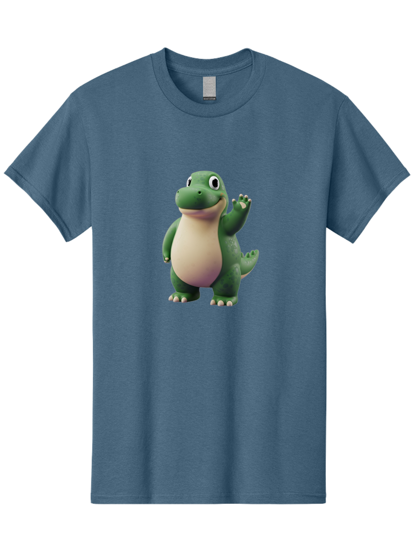 Arlo Men'S Graphic Tee, 100% Cotton, Comfortable Casual Summer Wear, Machine Washable, Cartoon Alligator, Friendly Alligator, Green Alligator, Waving Alligator, Cute Reptile, Animated Character, Smiling Creature, Children'S Character, Bae356
