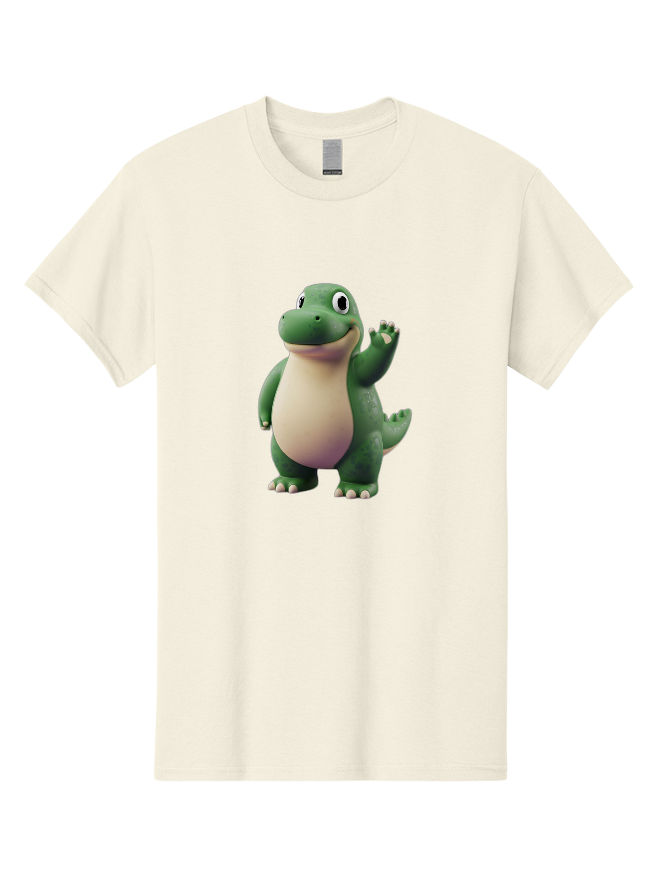 Arlo Men'S Graphic Tee, 100% Cotton, Comfortable Casual Summer Wear, Machine Washable, Cartoon Alligator, Friendly Alligator, Green Alligator, Waving Alligator, Cute Reptile, Animated Character, Smiling Creature, Children'S Character, Bae356