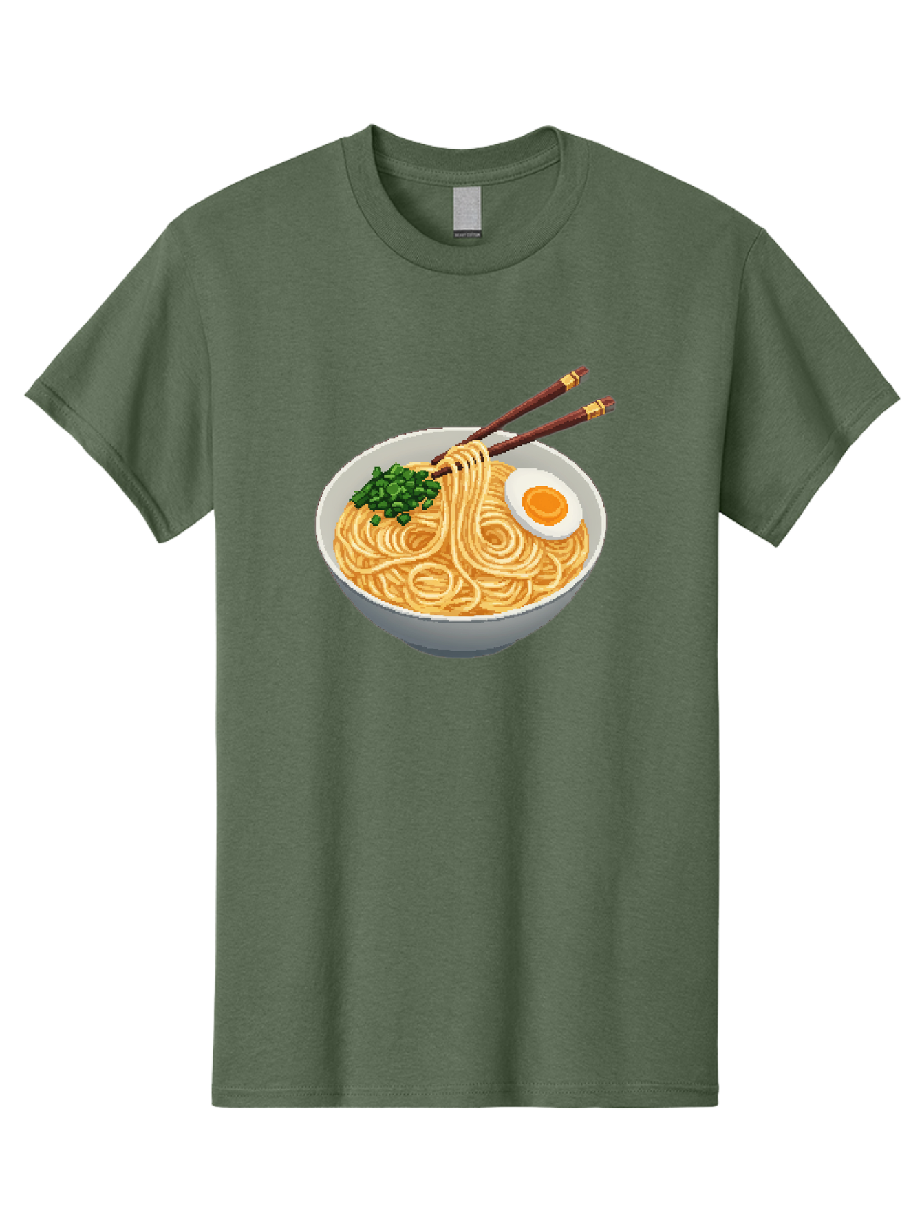 Bowl-Of-Ramen-1 Men'S Graphic Tee, 100% Cotton, Comfortable Casual Summer Wear, Machine Washable, Steaming Bowl Of Ramen, Noodles, Boiled Egg, Green Onions, Chopsticks, Japanese Cuisine, Comfort Food, Savory Dish, Noodle Soup Bae361