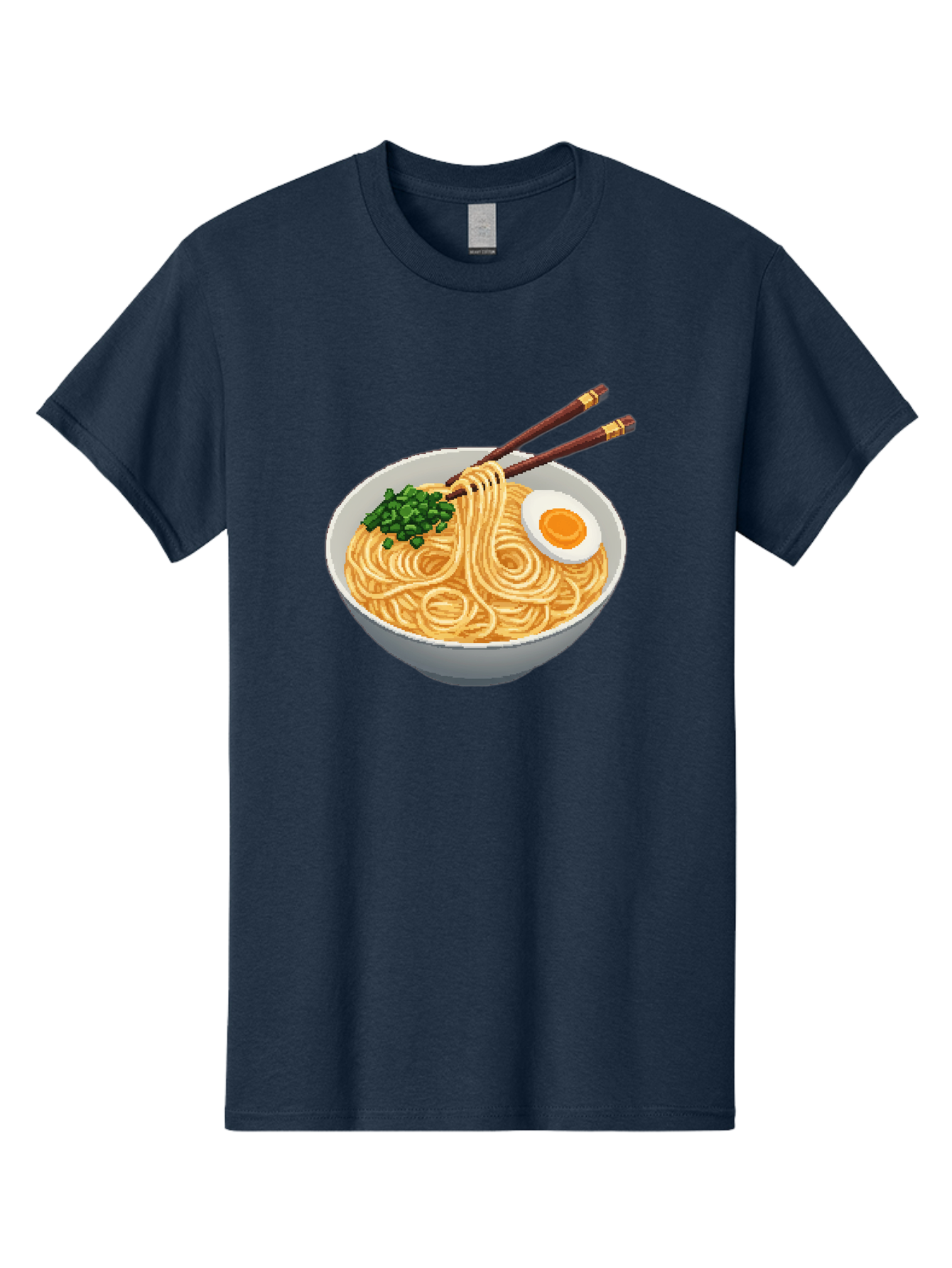 Bowl-Of-Ramen-1 Men'S Graphic Tee, 100% Cotton, Comfortable Casual Summer Wear, Machine Washable, Steaming Bowl Of Ramen, Noodles, Boiled Egg, Green Onions, Chopsticks, Japanese Cuisine, Comfort Food, Savory Dish, Noodle Soup Bae361
