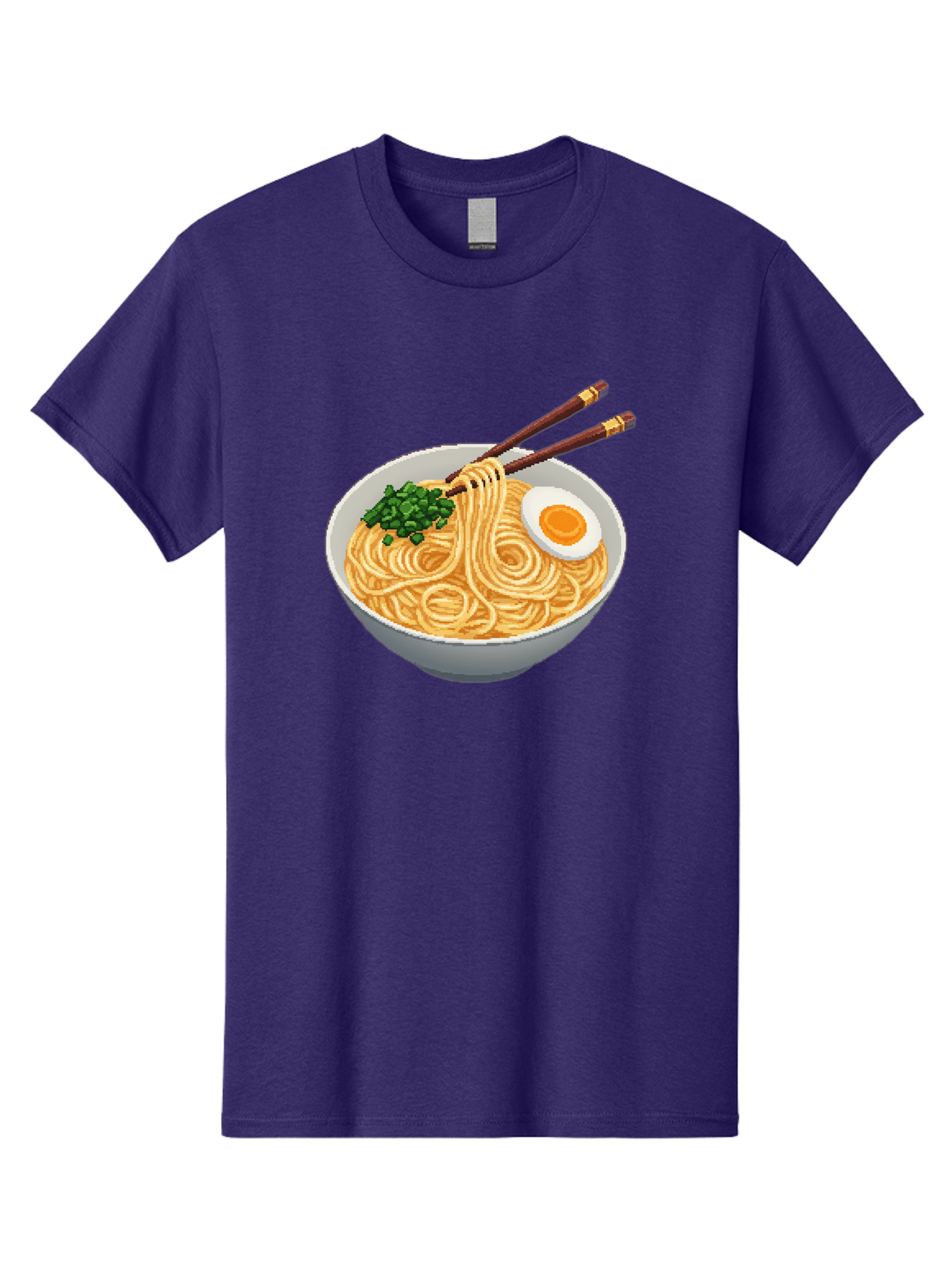 Bowl-Of-Ramen-1 Men'S Graphic Tee, 100% Cotton, Comfortable Casual Summer Wear, Machine Washable, Steaming Bowl Of Ramen, Noodles, Boiled Egg, Green Onions, Chopsticks, Japanese Cuisine, Comfort Food, Savory Dish, Noodle Soup Bae361