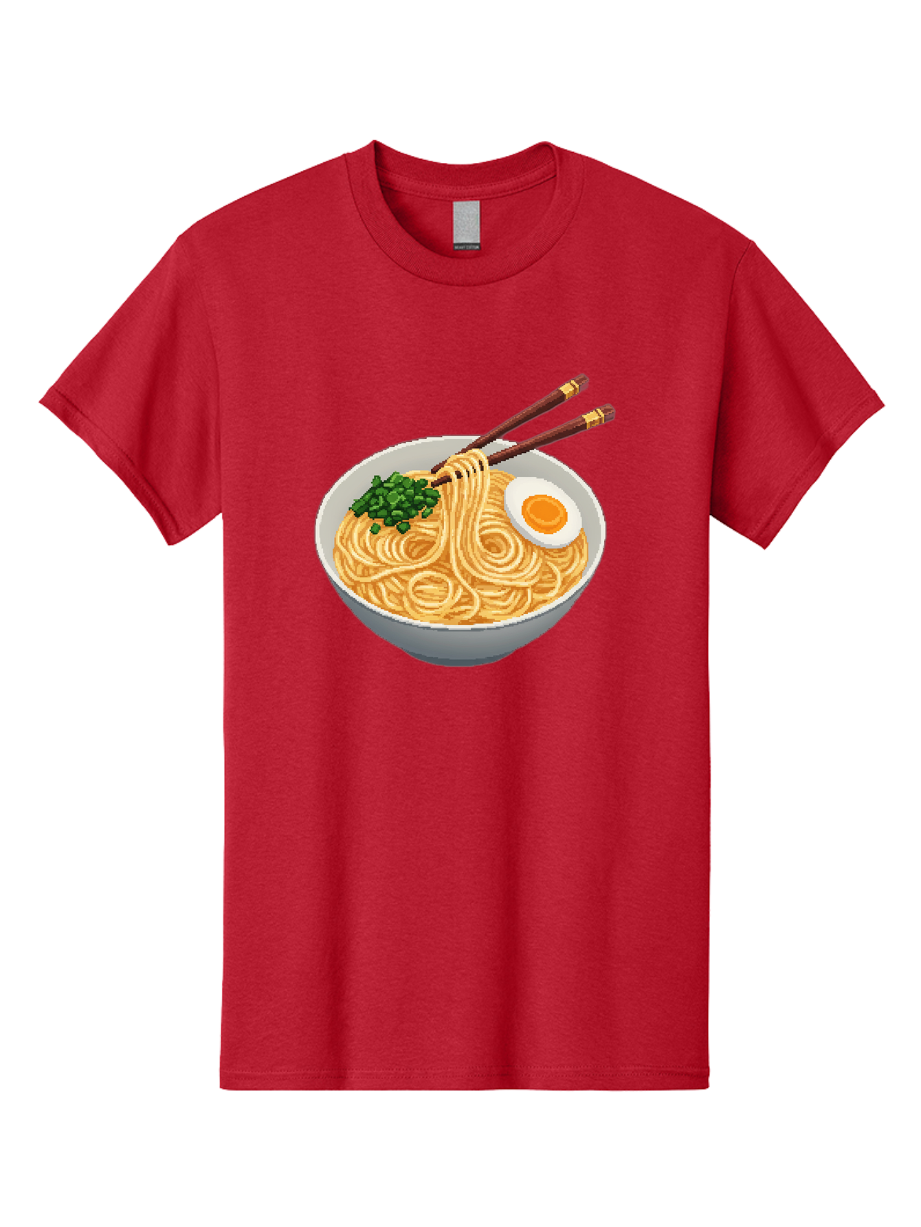 Bowl-Of-Ramen-1 Men'S Graphic Tee, 100% Cotton, Comfortable Casual Summer Wear, Machine Washable, Steaming Bowl Of Ramen, Noodles, Boiled Egg, Green Onions, Chopsticks, Japanese Cuisine, Comfort Food, Savory Dish, Noodle Soup Bae361