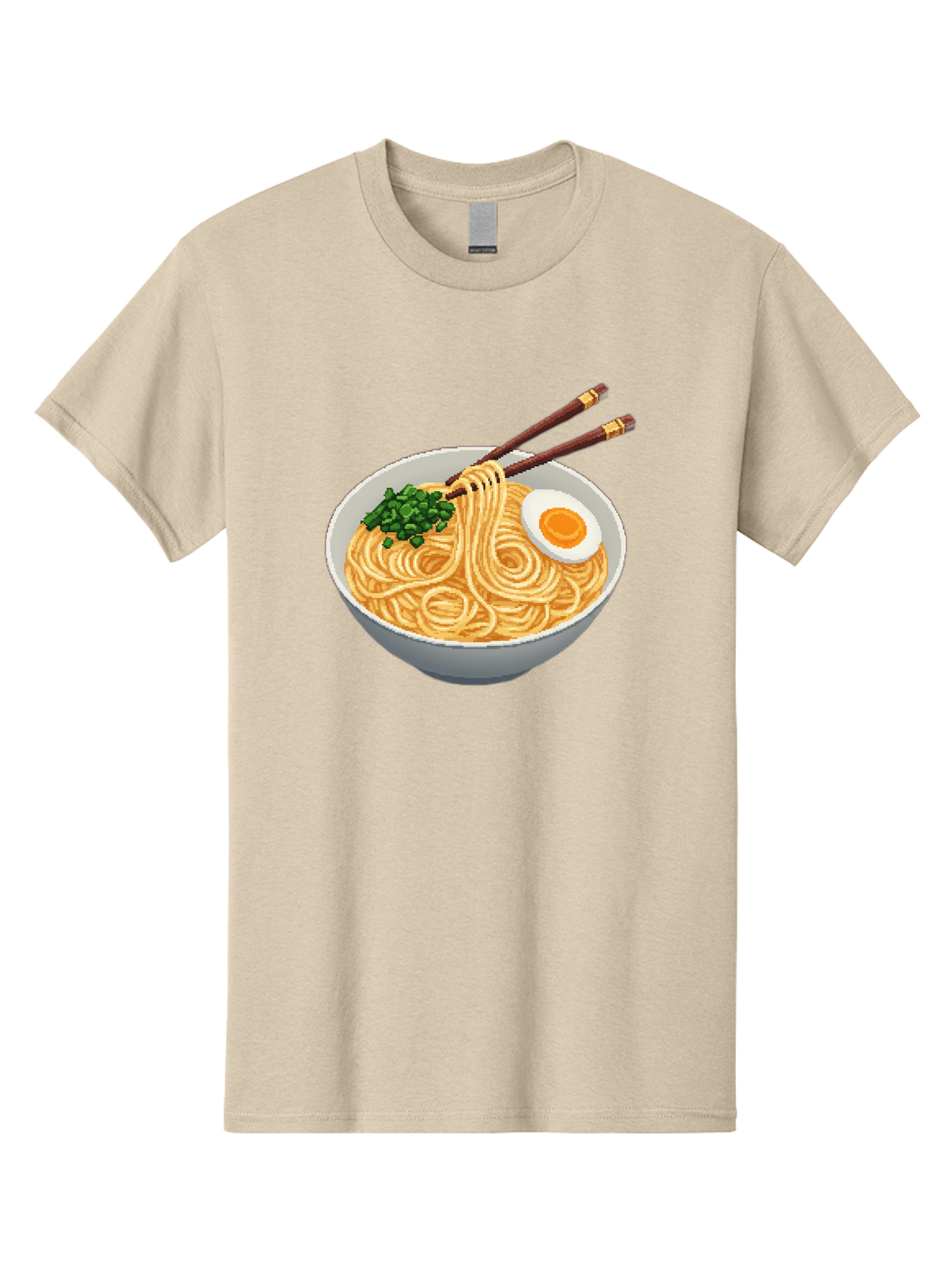 Bowl-Of-Ramen-1 Men'S Graphic Tee, 100% Cotton, Comfortable Casual Summer Wear, Machine Washable, Steaming Bowl Of Ramen, Noodles, Boiled Egg, Green Onions, Chopsticks, Japanese Cuisine, Comfort Food, Savory Dish, Noodle Soup Bae361