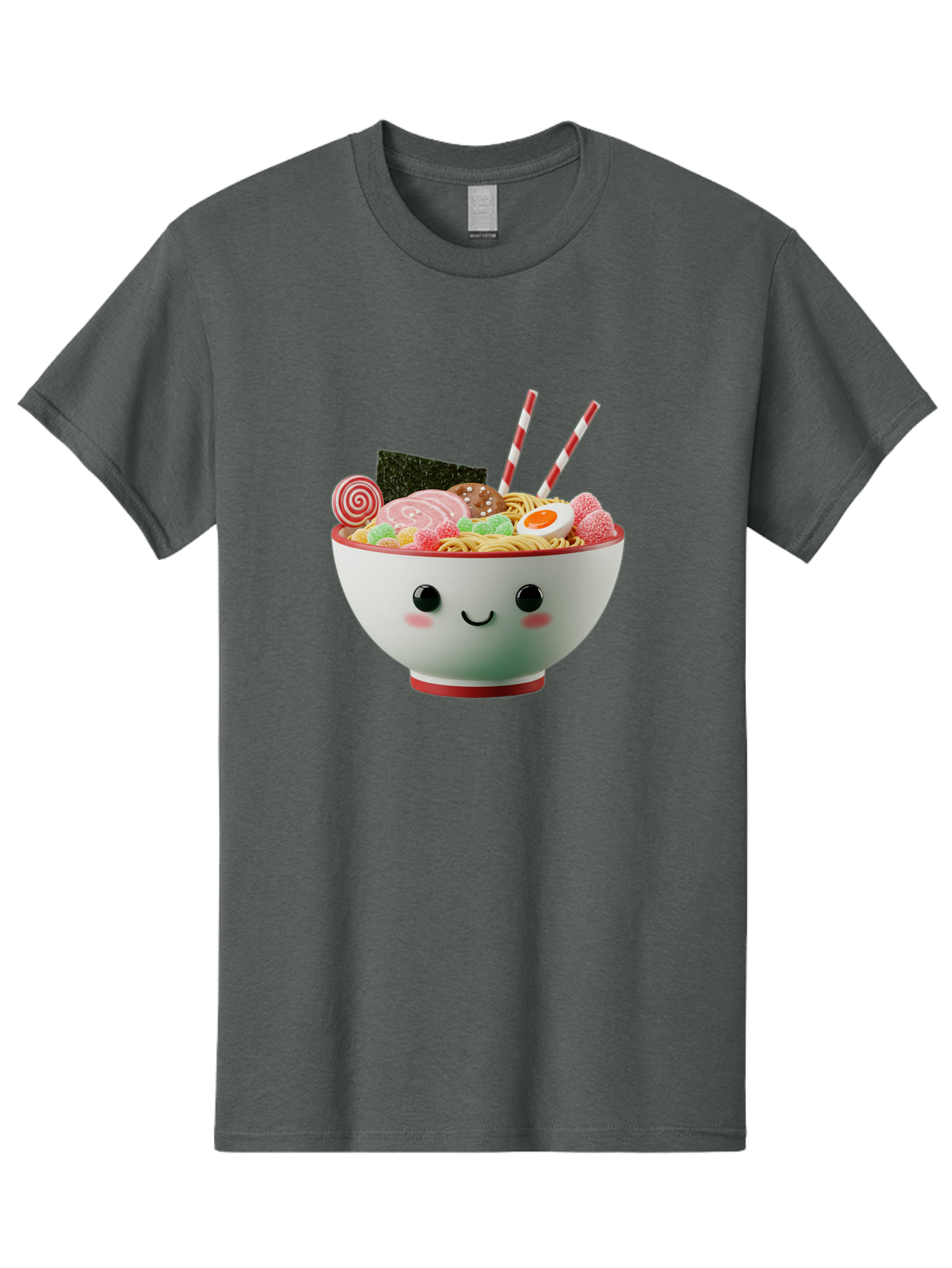Bowl-Of-Ramen Men'S Graphic Tee, 100% Cotton, Comfortable Casual Summer Wear, Machine Washable, Kawaii Ramen Bowl, Cartoon Noodles, Cute Japanese Food, Happy Meal, Animated Bowl, Kawaii Culture, Japanese Cuisine, Ramen Love, Foodie Art, Bae362
