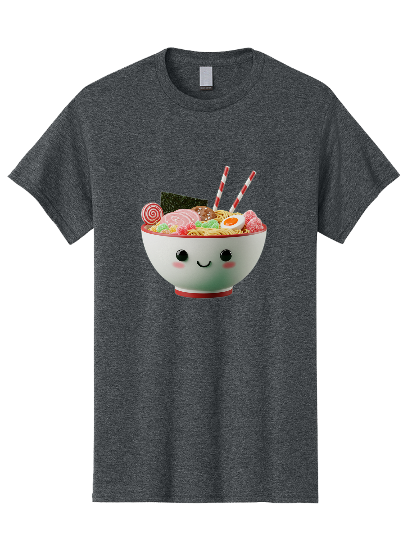 Bowl-Of-Ramen Men'S Graphic Tee, 100% Cotton, Comfortable Casual Summer Wear, Machine Washable, Kawaii Ramen Bowl, Cartoon Noodles, Cute Japanese Food, Happy Meal, Animated Bowl, Kawaii Culture, Japanese Cuisine, Ramen Love, Foodie Art, Bae362