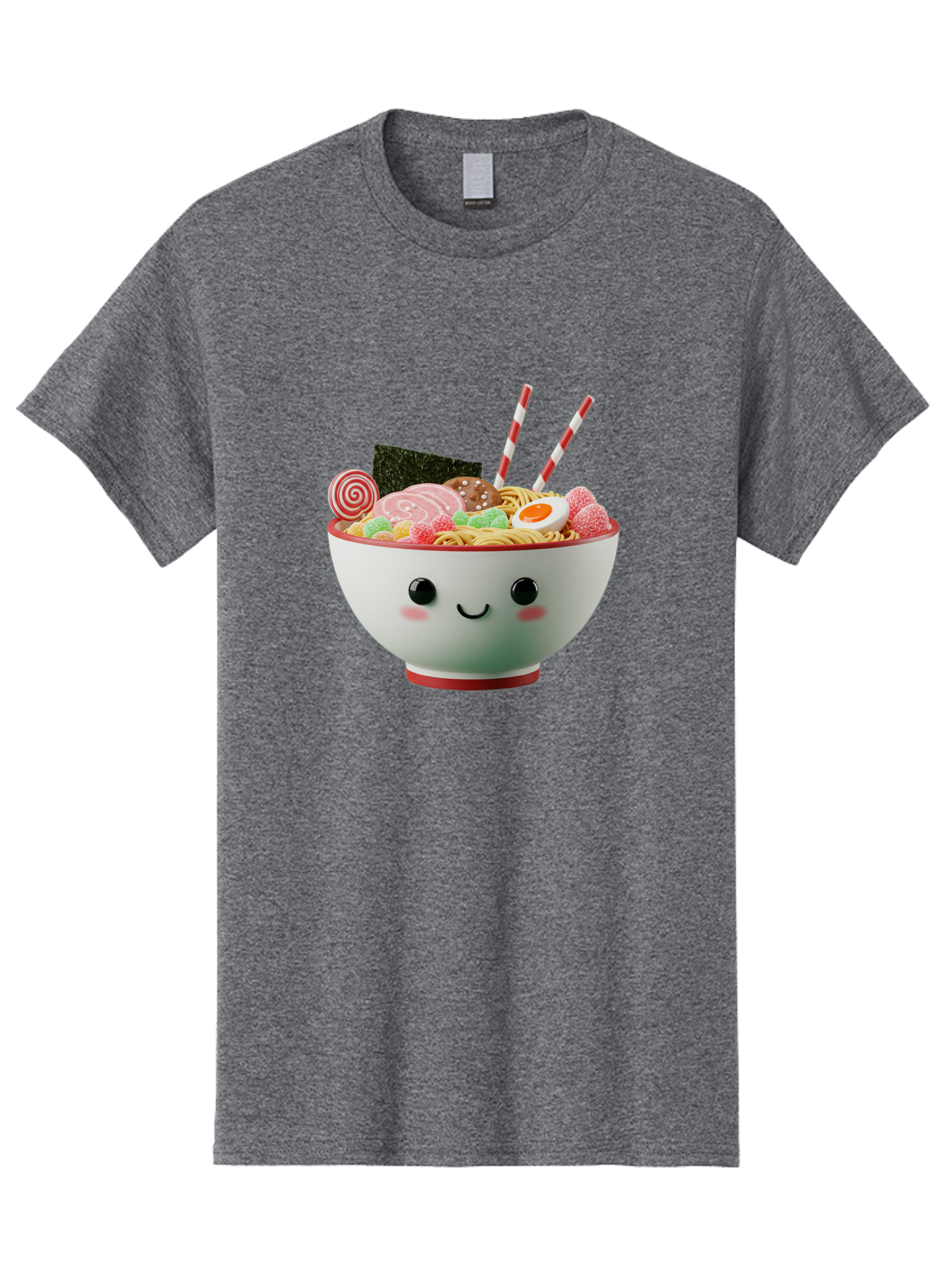 Bowl-Of-Ramen Men'S Graphic Tee, 100% Cotton, Comfortable Casual Summer Wear, Machine Washable, Kawaii Ramen Bowl, Cartoon Noodles, Cute Japanese Food, Happy Meal, Animated Bowl, Kawaii Culture, Japanese Cuisine, Ramen Love, Foodie Art, Bae362