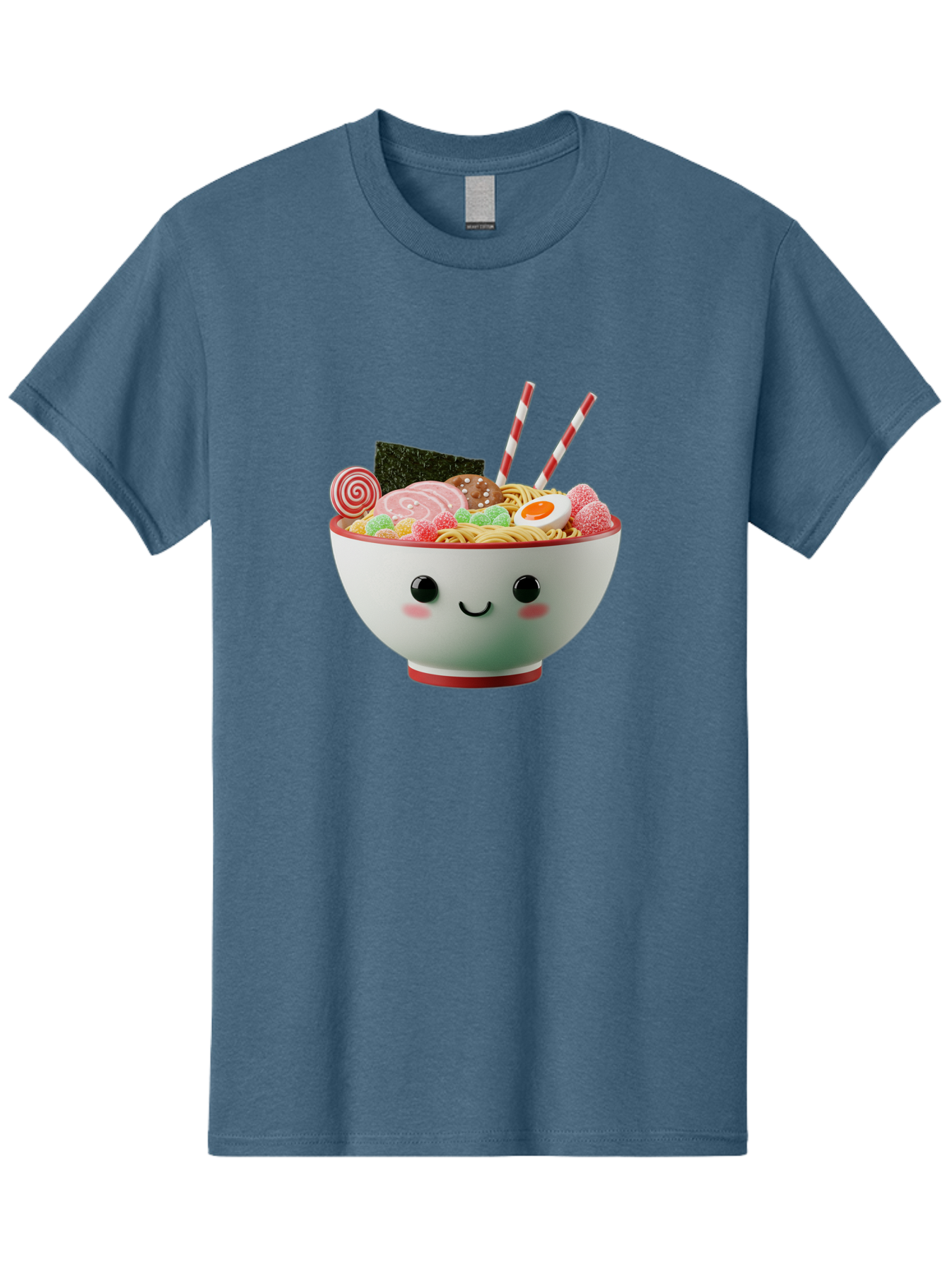 Bowl-Of-Ramen Men'S Graphic Tee, 100% Cotton, Comfortable Casual Summer Wear, Machine Washable, Kawaii Ramen Bowl, Cartoon Noodles, Cute Japanese Food, Happy Meal, Animated Bowl, Kawaii Culture, Japanese Cuisine, Ramen Love, Foodie Art, Bae362