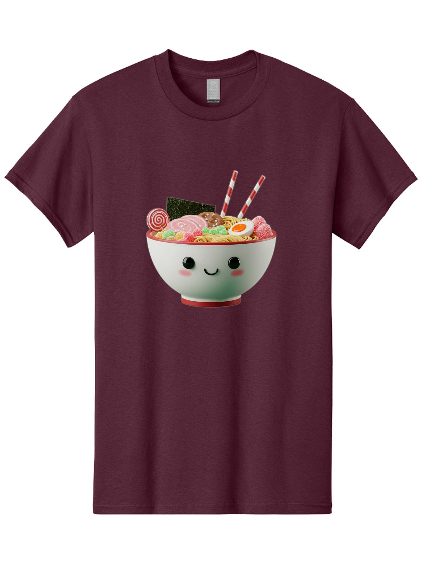 Bowl-Of-Ramen Men'S Graphic Tee, 100% Cotton, Comfortable Casual Summer Wear, Machine Washable, Kawaii Ramen Bowl, Cartoon Noodles, Cute Japanese Food, Happy Meal, Animated Bowl, Kawaii Culture, Japanese Cuisine, Ramen Love, Foodie Art, Bae362