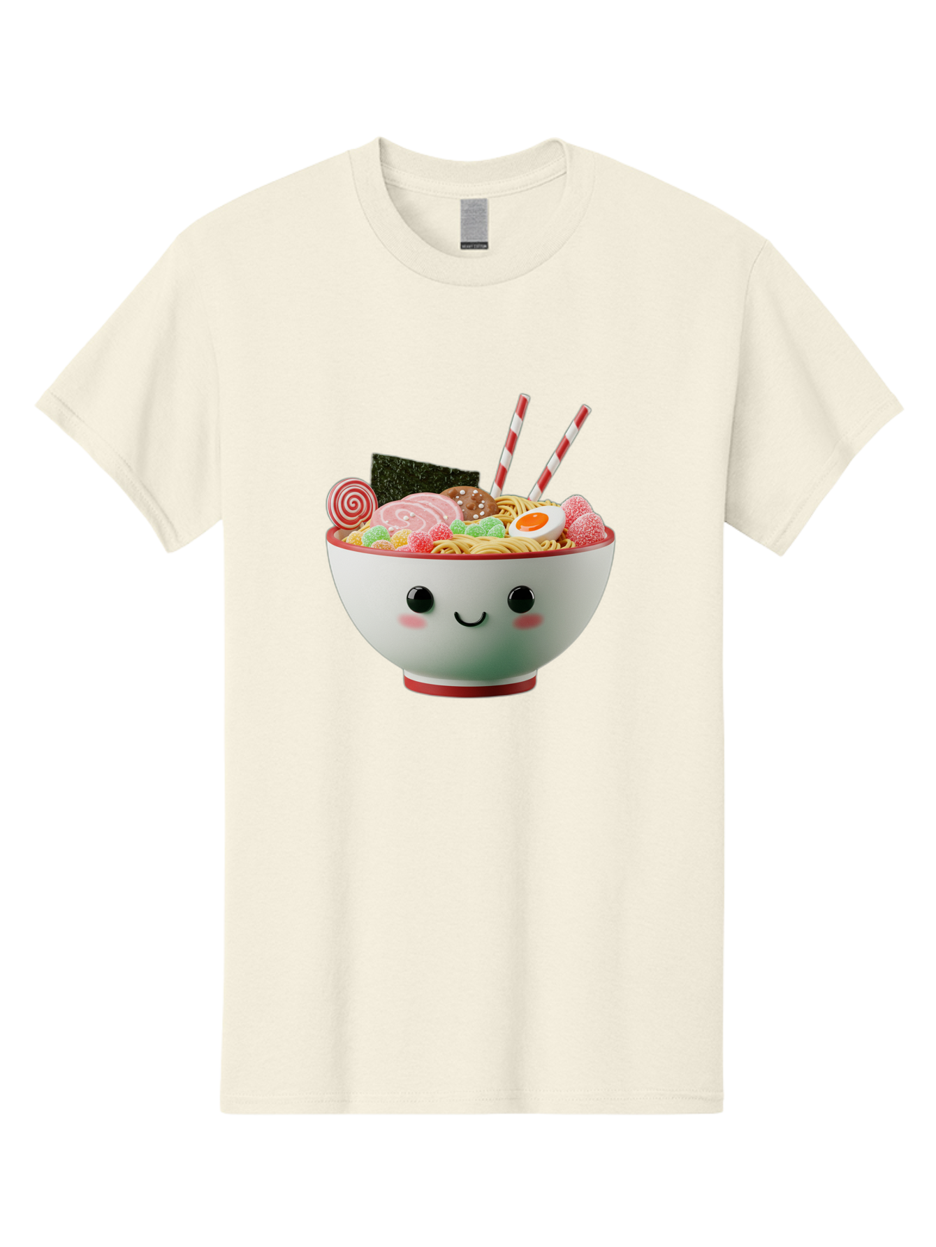 Bowl-Of-Ramen Men'S Graphic Tee, 100% Cotton, Comfortable Casual Summer Wear, Machine Washable, Kawaii Ramen Bowl, Cartoon Noodles, Cute Japanese Food, Happy Meal, Animated Bowl, Kawaii Culture, Japanese Cuisine, Ramen Love, Foodie Art, Bae362