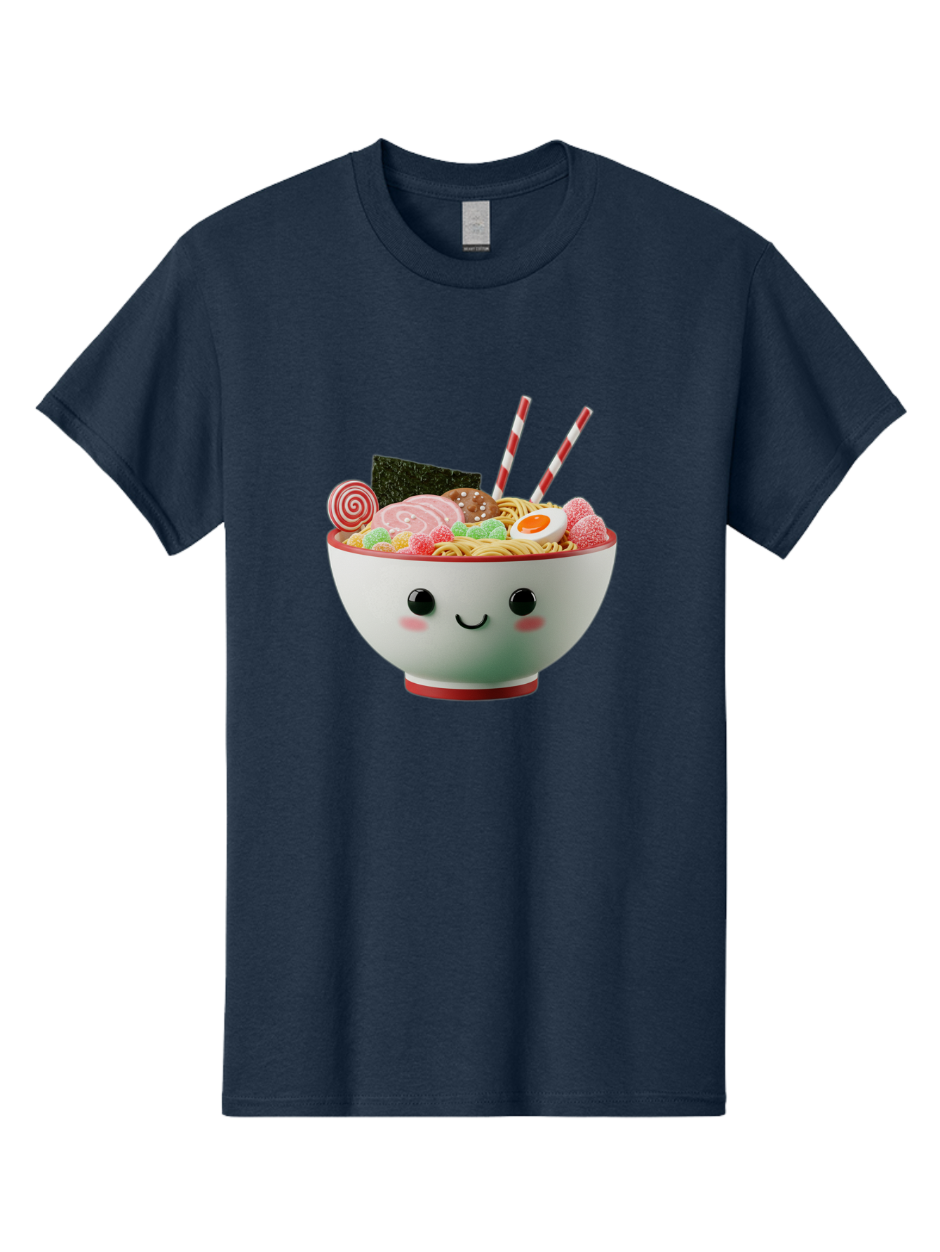 Bowl-Of-Ramen Men'S Graphic Tee, 100% Cotton, Comfortable Casual Summer Wear, Machine Washable, Kawaii Ramen Bowl, Cartoon Noodles, Cute Japanese Food, Happy Meal, Animated Bowl, Kawaii Culture, Japanese Cuisine, Ramen Love, Foodie Art, Bae362