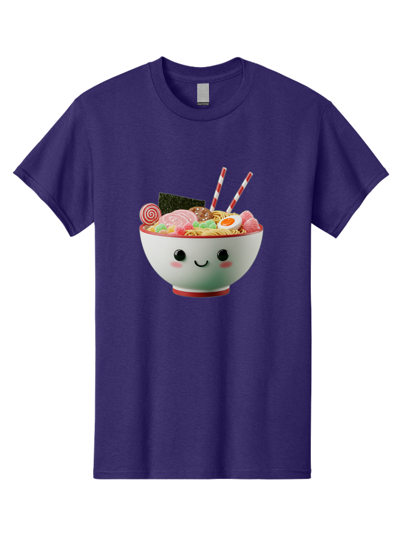 Bowl-Of-Ramen Men'S Graphic Tee, 100% Cotton, Comfortable Casual Summer Wear, Machine Washable, Kawaii Ramen Bowl, Cartoon Noodles, Cute Japanese Food, Happy Meal, Animated Bowl, Kawaii Culture, Japanese Cuisine, Ramen Love, Foodie Art, Bae362