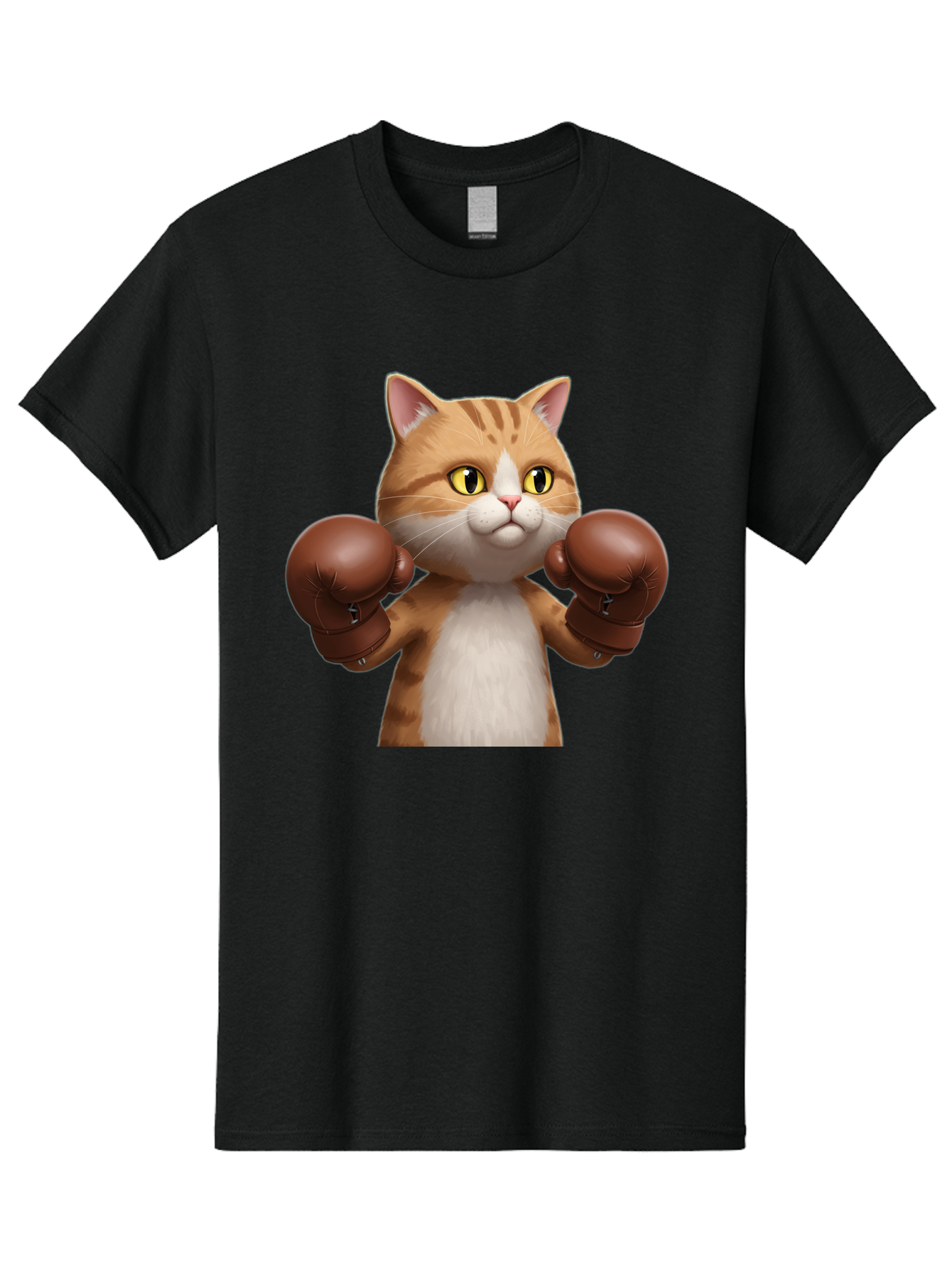 Boxing-Cat Men'S Graphic Tee, 100% Cotton, Comfortable Casual Summer Wear, Machine Washable, Cartoon Cat, Boxing Gloves, Funny Animal, Humor, Playful Cat, Adorable Feline, Boxing Stance, Cute Cat, Comedic Character Bae364