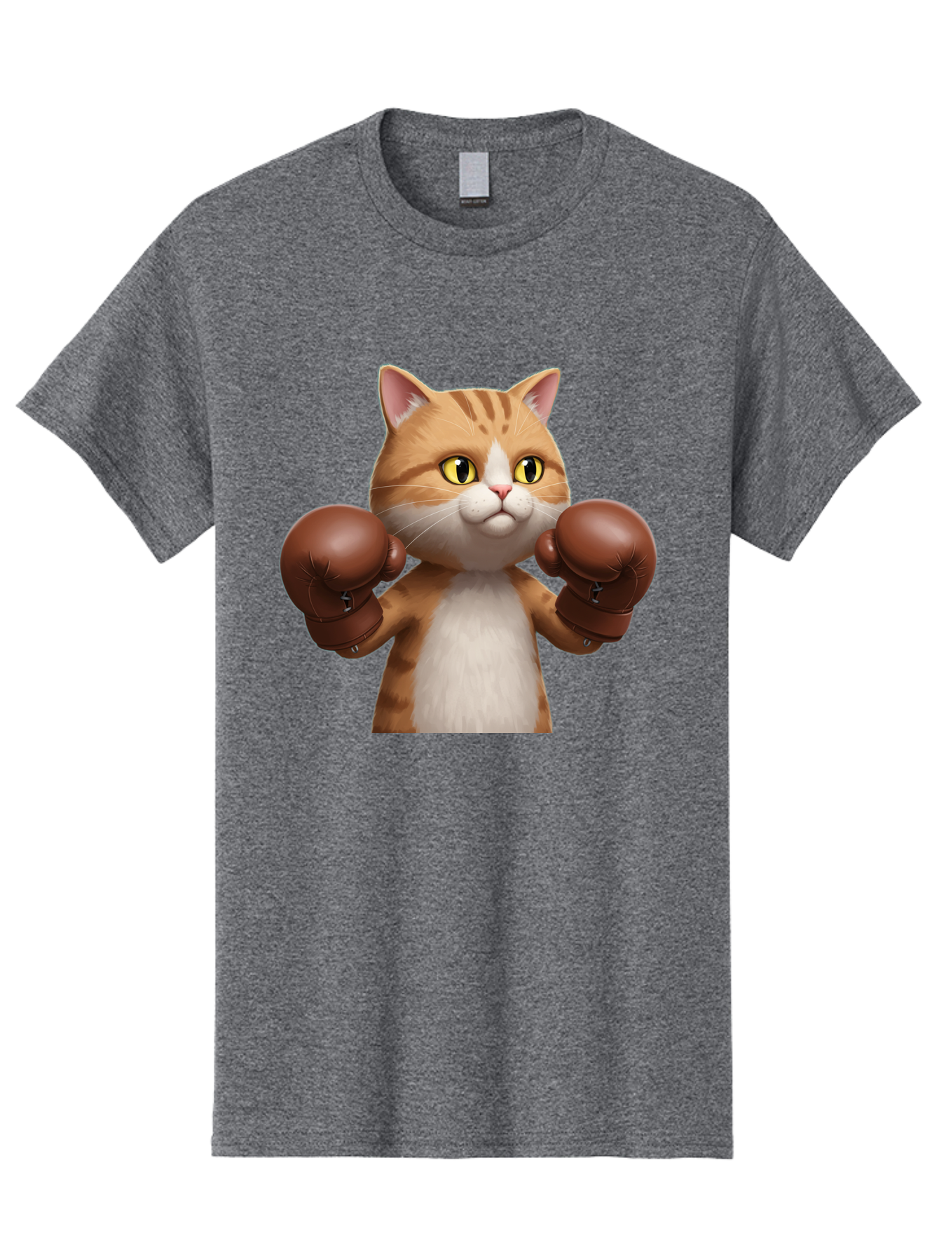 Boxing-Cat Men'S Graphic Tee, 100% Cotton, Comfortable Casual Summer Wear, Machine Washable, Cartoon Cat, Boxing Gloves, Funny Animal, Humor, Playful Cat, Adorable Feline, Boxing Stance, Cute Cat, Comedic Character Bae364