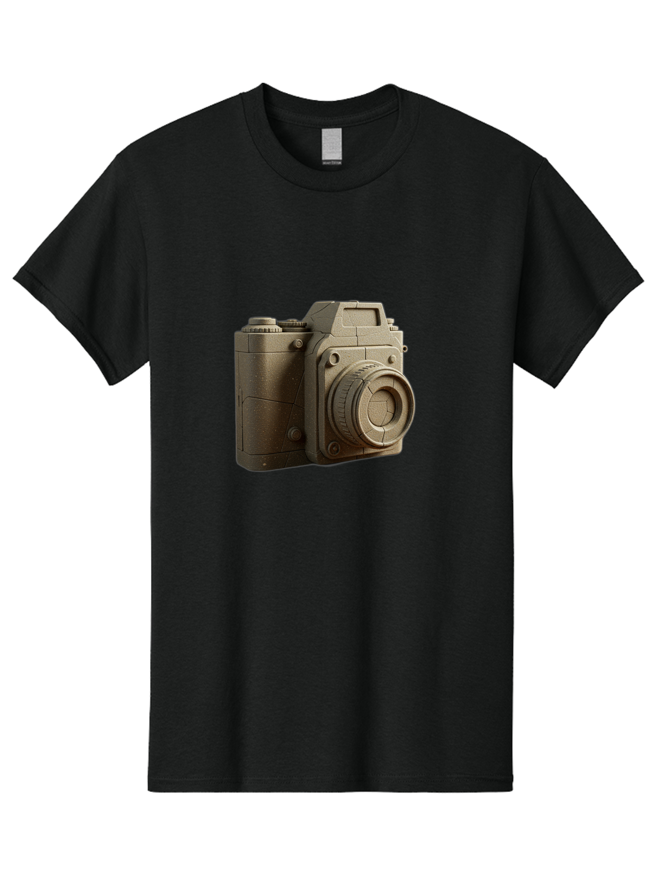 Brown-Camera Men'S Graphic Tee, 100% Cotton, Comfortable Casual Summer Wear, Machine Washable, 3D Camera, Digital Camera, Photography Equipment, Camera Lens, Camera Body, Rendering, 3D Modeling, Computer-Generated Imagery, Studio Shot, Bae365