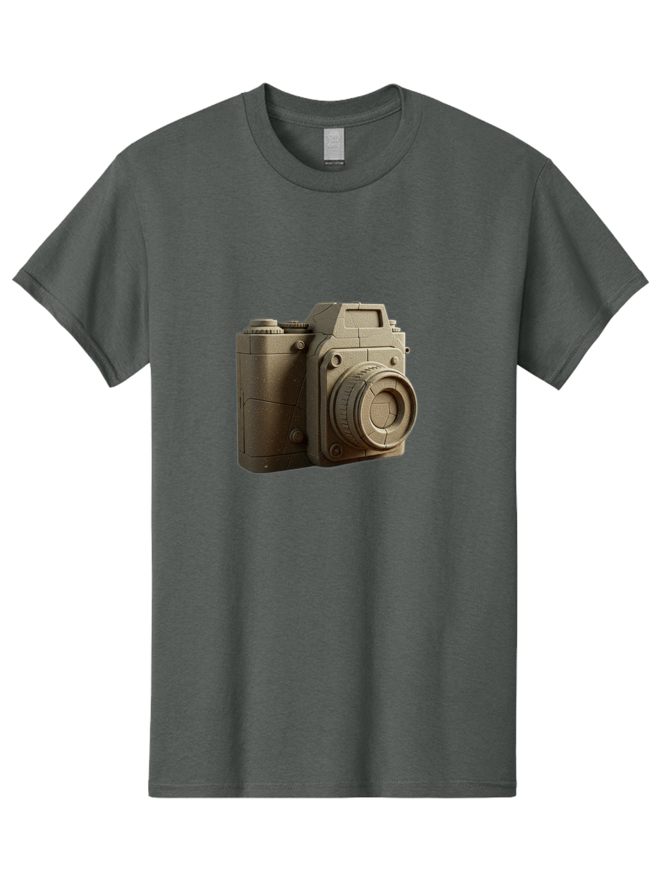 Brown-Camera Men'S Graphic Tee, 100% Cotton, Comfortable Casual Summer Wear, Machine Washable, 3D Camera, Digital Camera, Photography Equipment, Camera Lens, Camera Body, Rendering, 3D Modeling, Computer-Generated Imagery, Studio Shot, Bae365