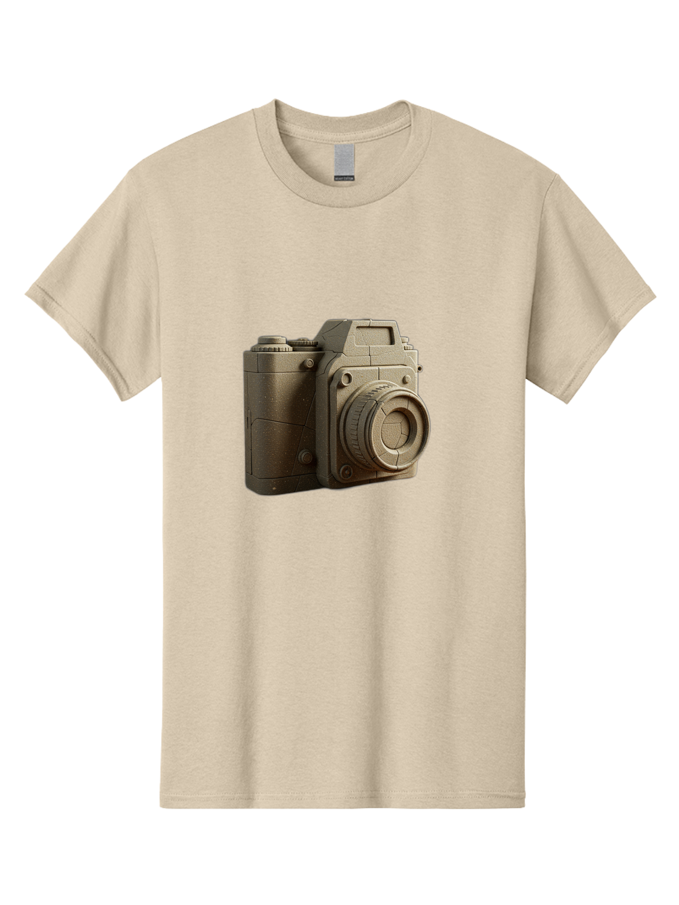 Brown-Camera Men'S Graphic Tee, 100% Cotton, Comfortable Casual Summer Wear, Machine Washable, 3D Camera, Digital Camera, Photography Equipment, Camera Lens, Camera Body, Rendering, 3D Modeling, Computer-Generated Imagery, Studio Shot, Bae365