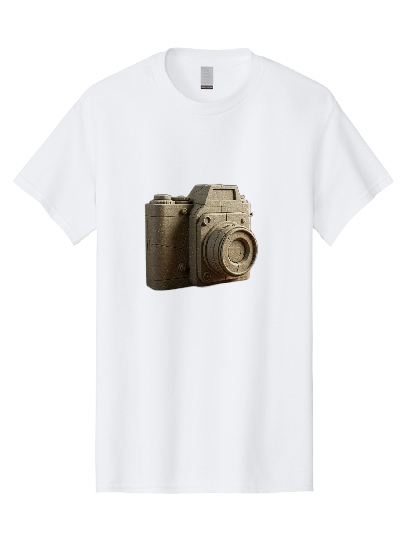 Brown-Camera Men'S Graphic Tee, 100% Cotton, Comfortable Casual Summer Wear, Machine Washable, 3D Camera, Digital Camera, Photography Equipment, Camera Lens, Camera Body, Rendering, 3D Modeling, Computer-Generated Imagery, Studio Shot, Bae365