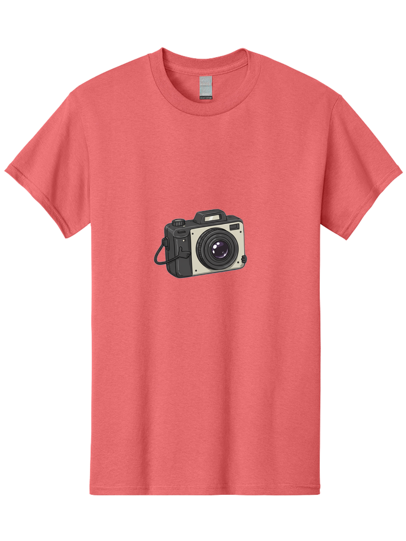 Camera-1 Men'S Graphic Tee, 100% Cotton, Comfortable Casual Summer Wear, Machine Washable, Illustrated Camera, Photography Equipment, Camera Lens, Black And Silver, Camera Strap, Digital Camera, Photography Gear, Camera Illustration Bae366