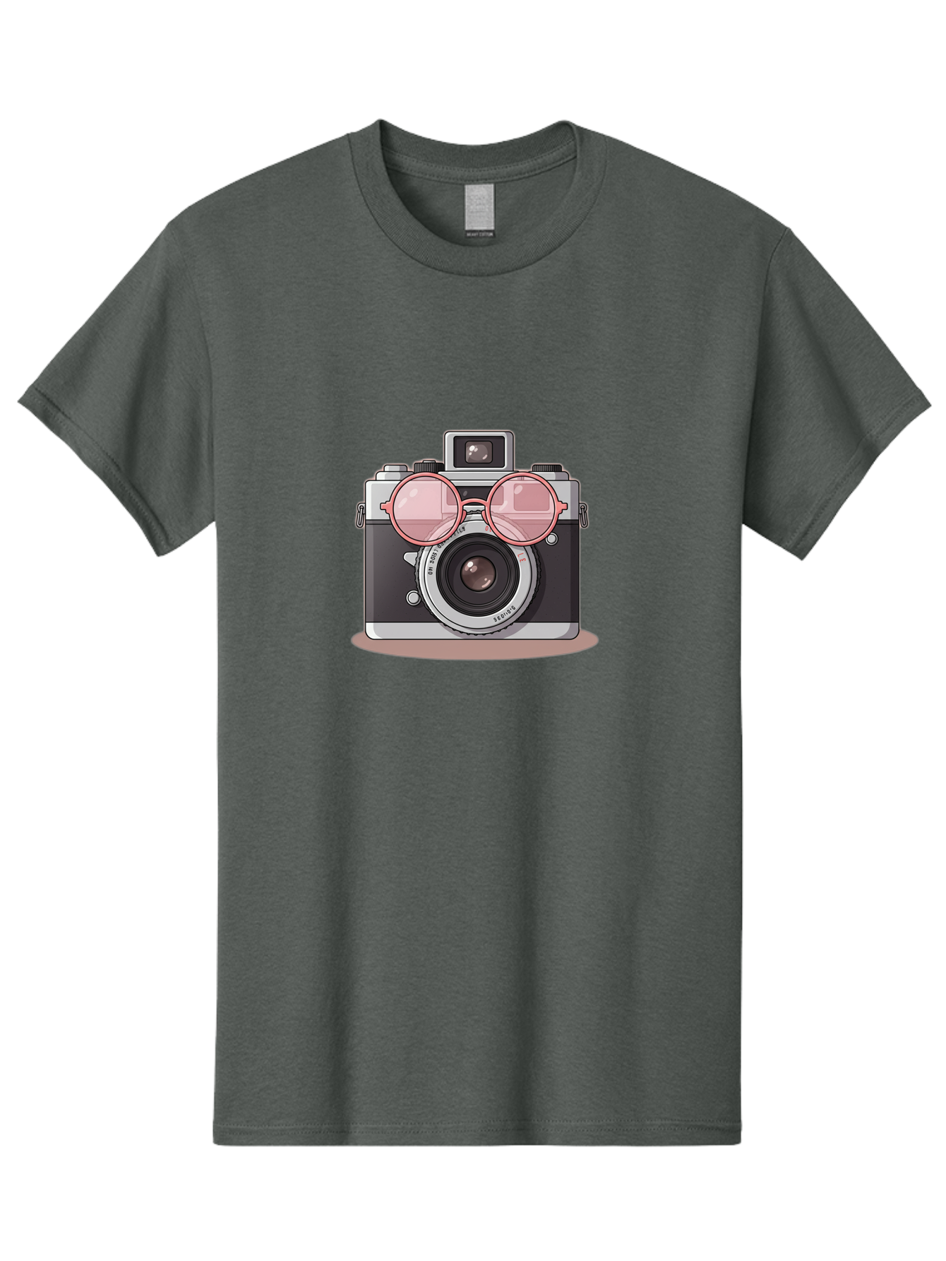 Camera-With-Glasses-2 Men'S Graphic Tee, 100% Cotton, Comfortable Casual Summer Wear, Machine Washable, Vintage Camera, Retro Photography, Cool Glasses, Lens Reflection, Classic Design, Camera Accessories, Stylish Photography Equipment, Bae375