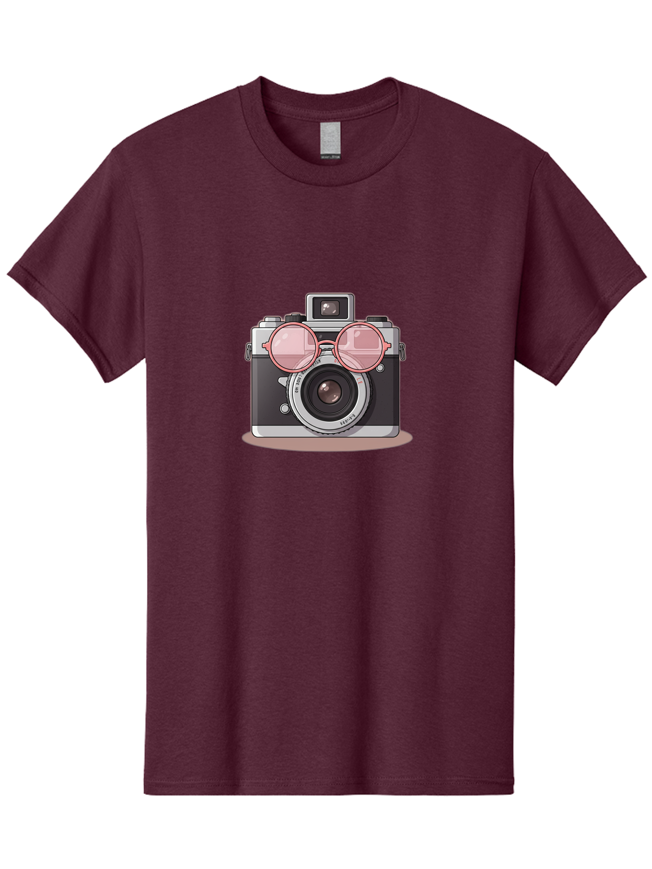 Camera-With-Glasses-2 Men'S Graphic Tee, 100% Cotton, Comfortable Casual Summer Wear, Machine Washable, Vintage Camera, Retro Photography, Cool Glasses, Lens Reflection, Classic Design, Camera Accessories, Stylish Photography Equipment, Bae375