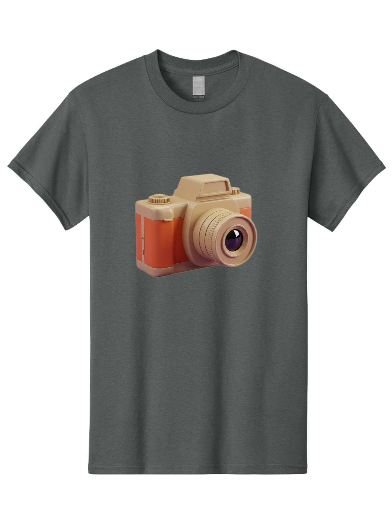 Camera Men'S Graphic Tee, 100% Cotton, Comfortable Casual Summer Wear, Machine Washable, Digital Camera, Photography Equipment, Camera Lens, Vintage Camera, Retro Style, Orange And Beige Colors, 3D Illustration, Camera Design, Photography Gear Bae383