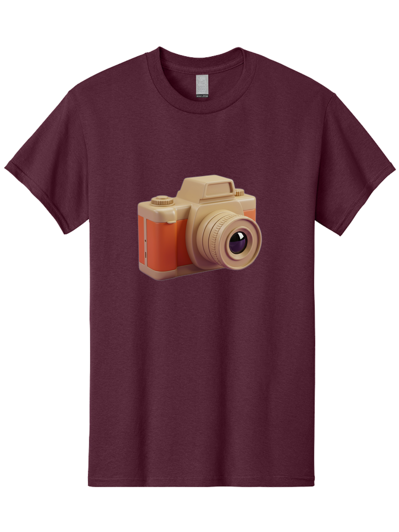 Camera Men'S Graphic Tee, 100% Cotton, Comfortable Casual Summer Wear, Machine Washable, Digital Camera, Photography Equipment, Camera Lens, Vintage Camera, Retro Style, Orange And Beige Colors, 3D Illustration, Camera Design, Photography Gear Bae383