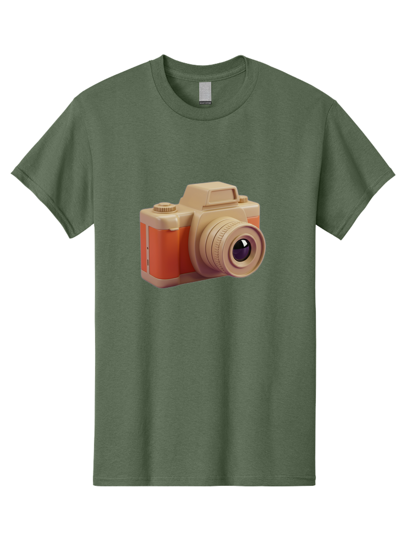 Camera Men'S Graphic Tee, 100% Cotton, Comfortable Casual Summer Wear, Machine Washable, Digital Camera, Photography Equipment, Camera Lens, Vintage Camera, Retro Style, Orange And Beige Colors, 3D Illustration, Camera Design, Photography Gear Bae383