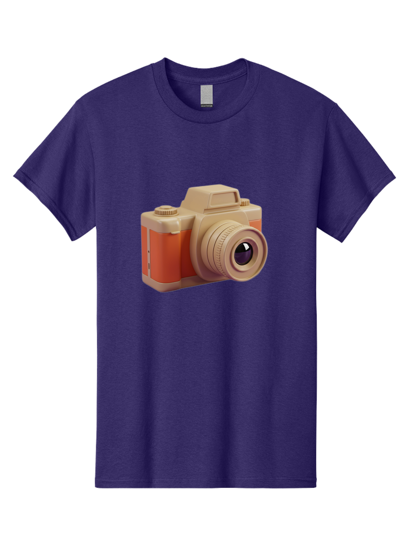 Camera Men'S Graphic Tee, 100% Cotton, Comfortable Casual Summer Wear, Machine Washable, Digital Camera, Photography Equipment, Camera Lens, Vintage Camera, Retro Style, Orange And Beige Colors, 3D Illustration, Camera Design, Photography Gear Bae383