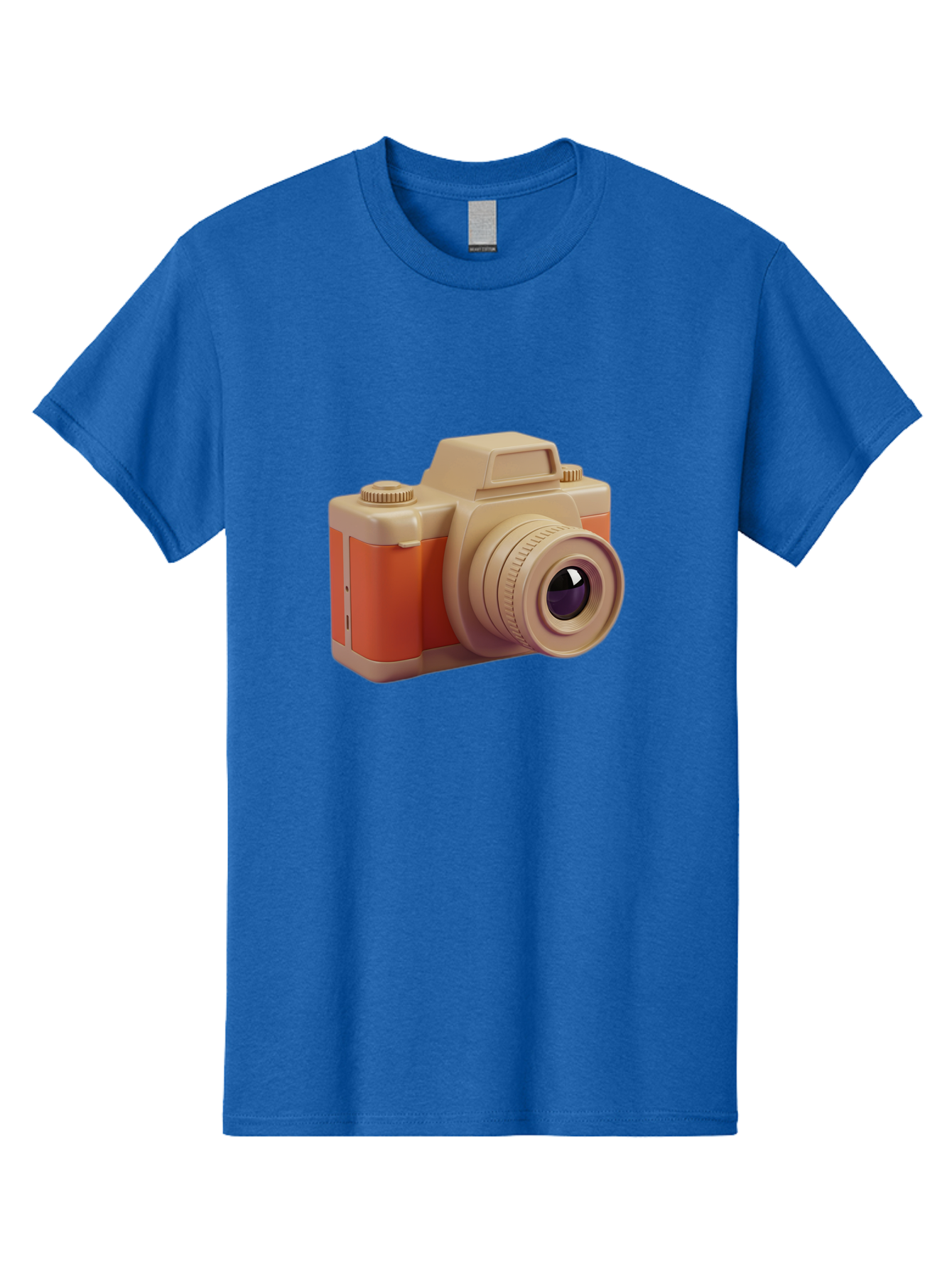 Camera Men'S Graphic Tee, 100% Cotton, Comfortable Casual Summer Wear, Machine Washable, Digital Camera, Photography Equipment, Camera Lens, Vintage Camera, Retro Style, Orange And Beige Colors, 3D Illustration, Camera Design, Photography Gear Bae383