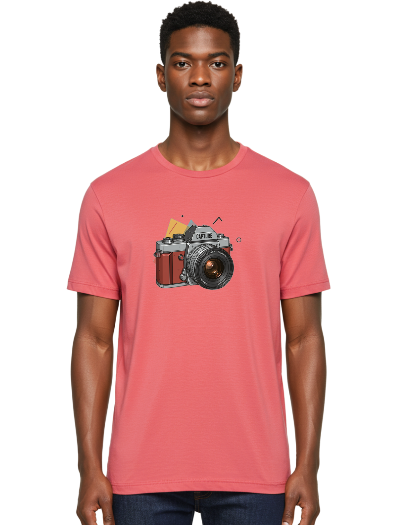 Capture-Camera Men'S Graphic Tee, 100% Cotton, Comfortable Casual Summer Wear, Machine Washable, Vintage Camera, Capture Moment, Photography Equipment, Capture The Moment, Dslr Camera, Camera Lens, Photography Accessories, Retro Camera Design, Bae384