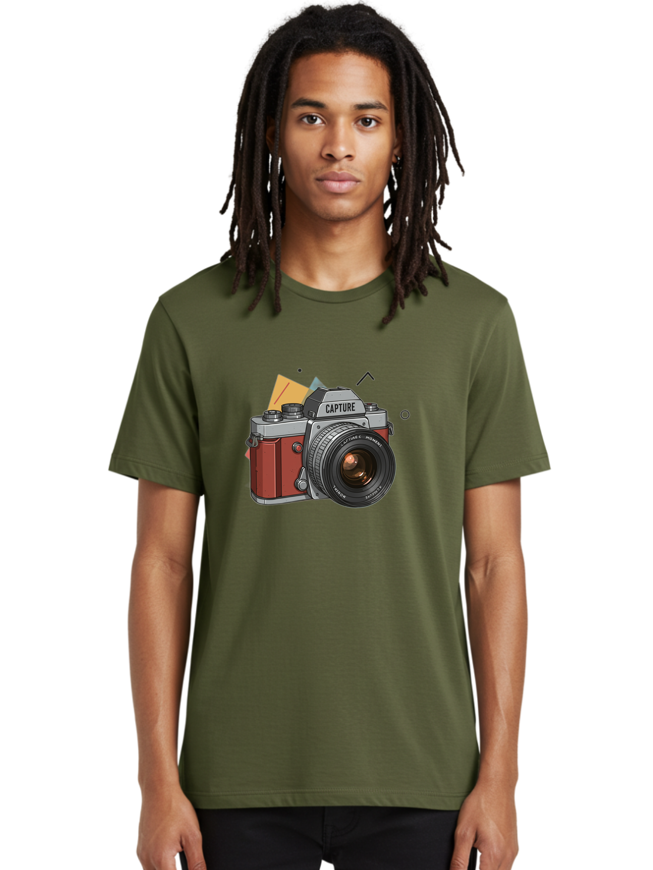 Capture-Camera Men'S Graphic Tee, 100% Cotton, Comfortable Casual Summer Wear, Machine Washable, Vintage Camera, Capture Moment, Photography Equipment, Capture The Moment, Dslr Camera, Camera Lens, Photography Accessories, Retro Camera Design, Bae384