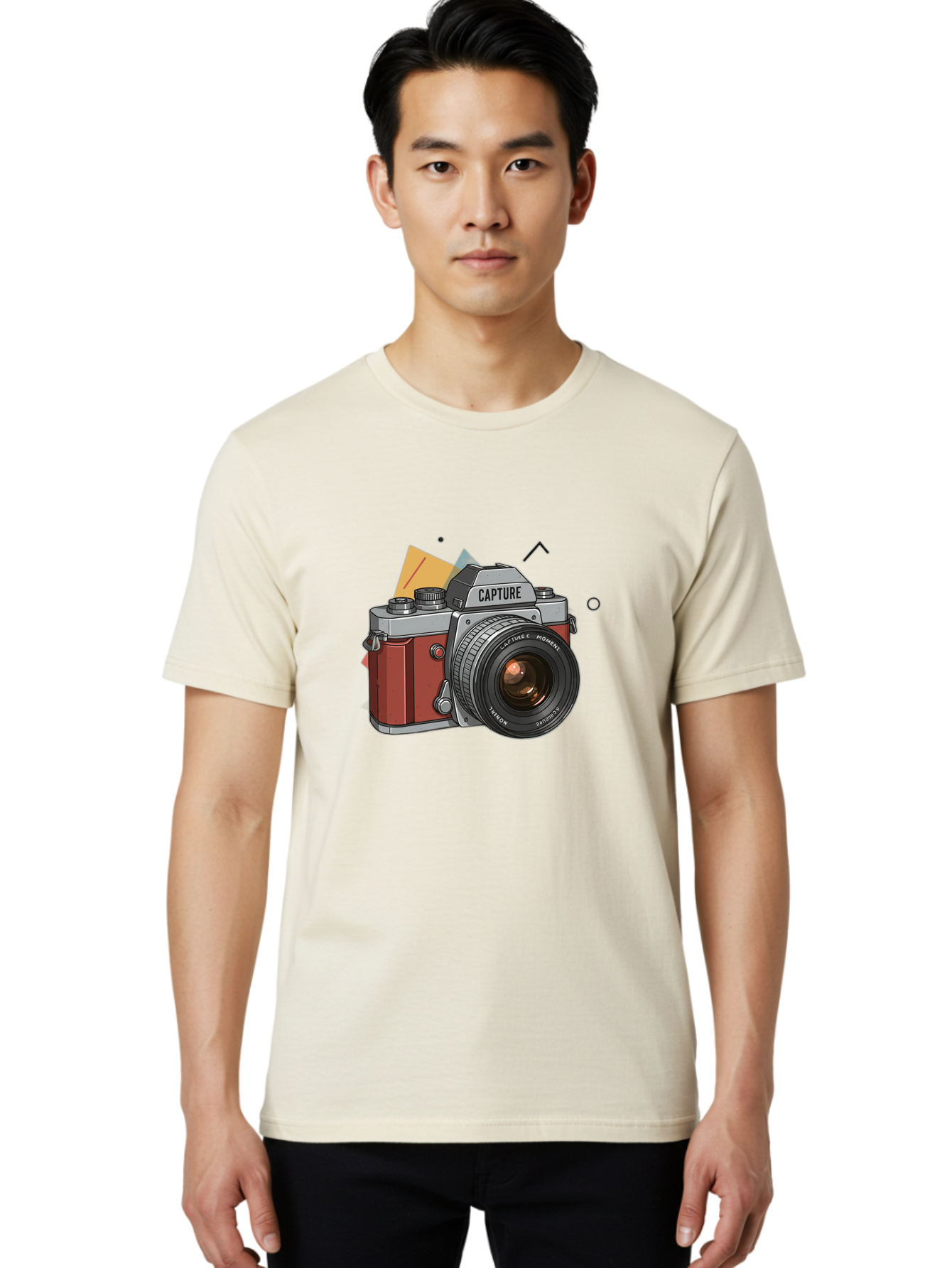 Capture-Camera Men'S Graphic Tee, 100% Cotton, Comfortable Casual Summer Wear, Machine Washable, Vintage Camera, Capture Moment, Photography Equipment, Capture The Moment, Dslr Camera, Camera Lens, Photography Accessories, Retro Camera Design, Bae384