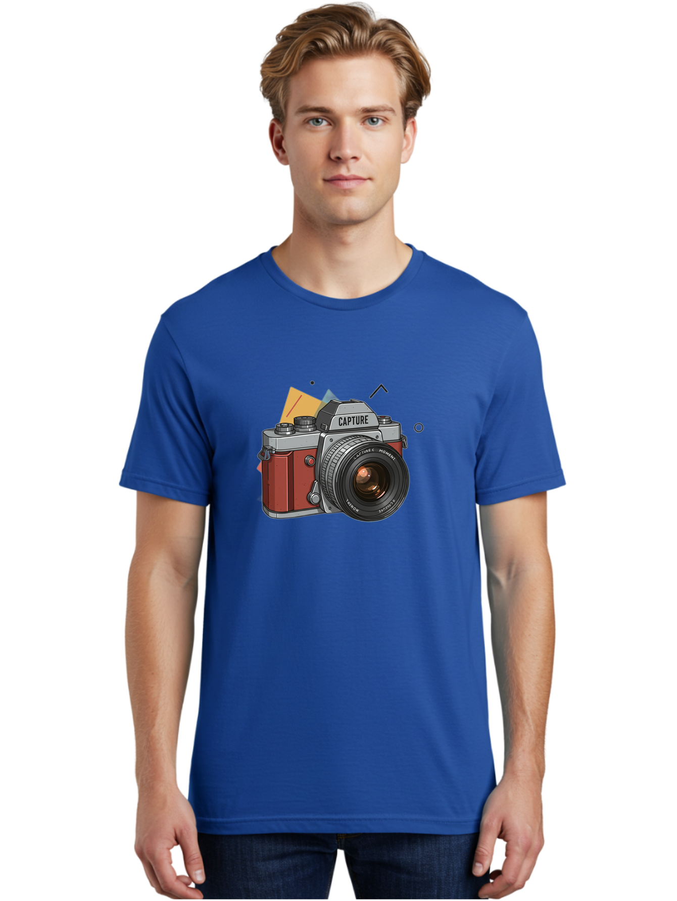 Capture-Camera Men'S Graphic Tee, 100% Cotton, Comfortable Casual Summer Wear, Machine Washable, Vintage Camera, Capture Moment, Photography Equipment, Capture The Moment, Dslr Camera, Camera Lens, Photography Accessories, Retro Camera Design, Bae384